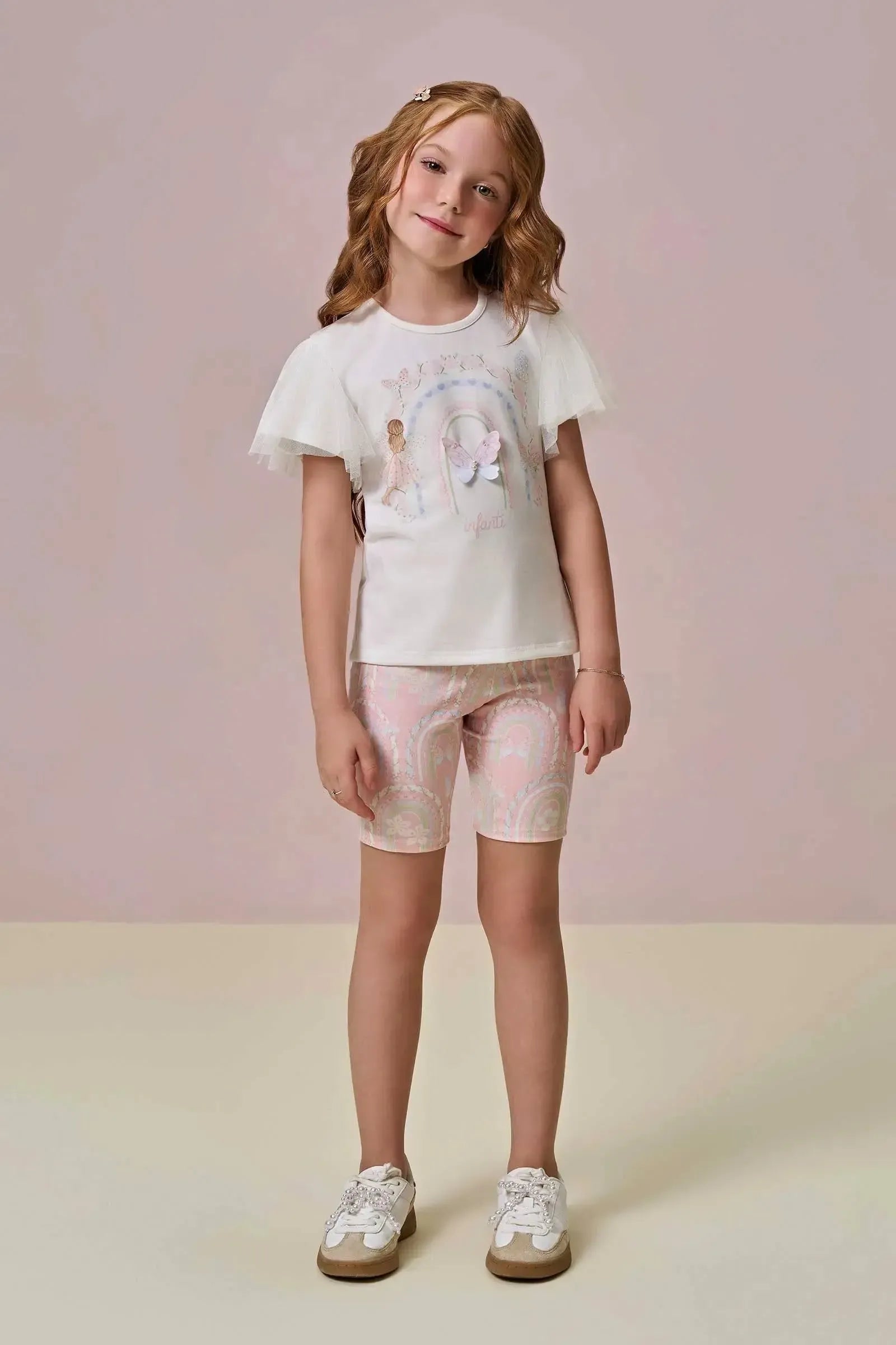 Bermuda Biker em Malha Power 95829 Infanti Infantil Menina
