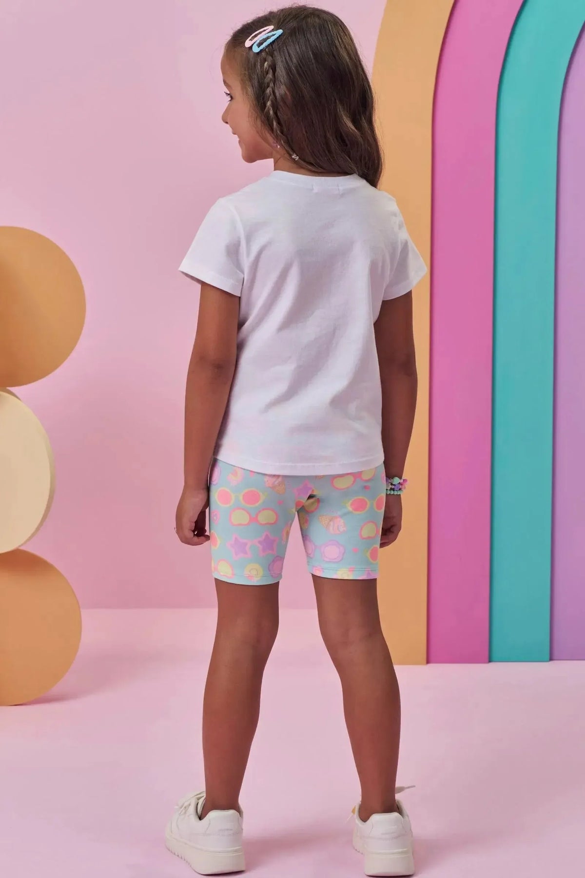 Bermuda Biker em Molecotton 98733 Kukiê Infantil Menina