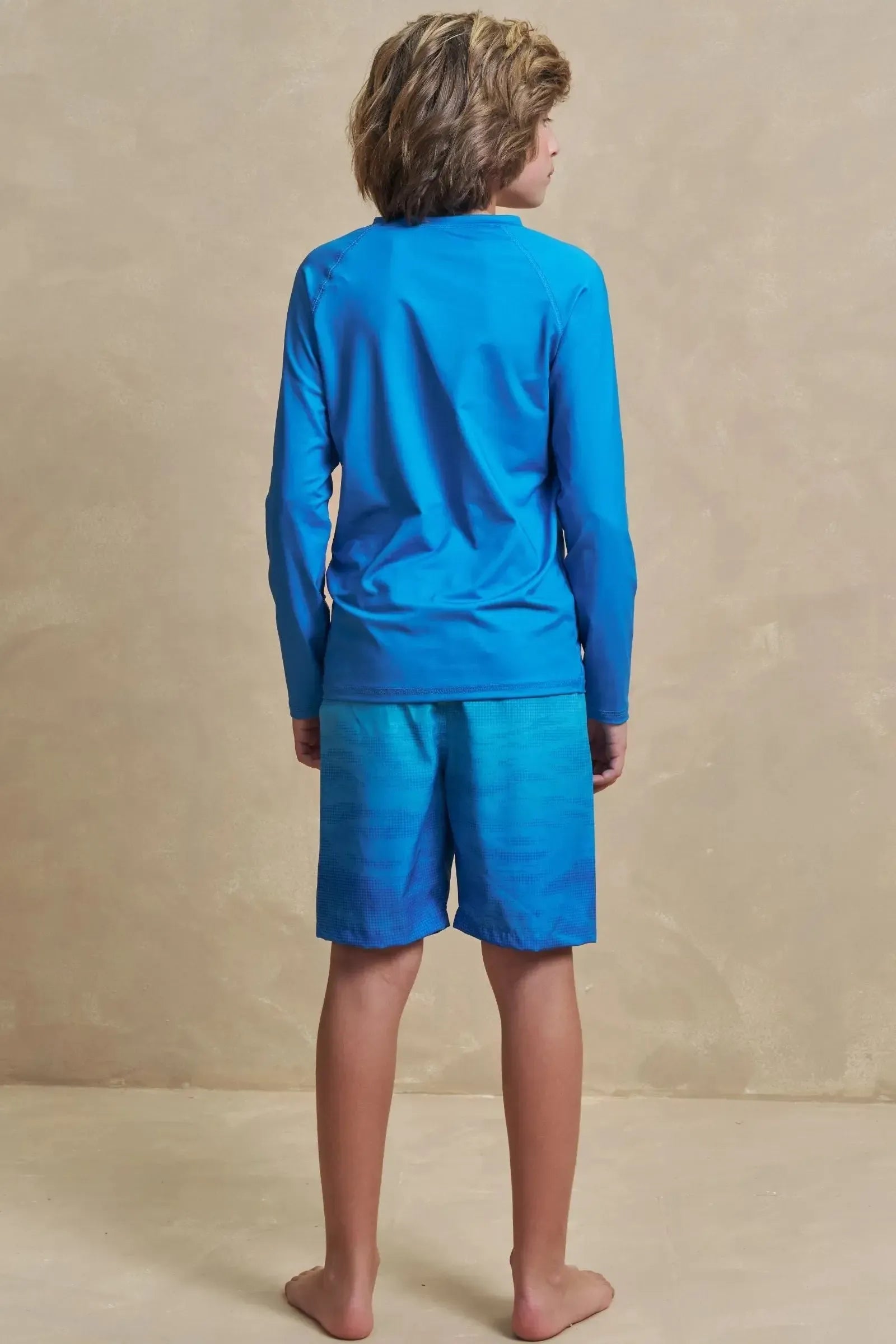 Bermuda Boxer em Nylon Ergonomic com Elastano (estampa Aqua) 96693 Johnny Fox Teen Menino