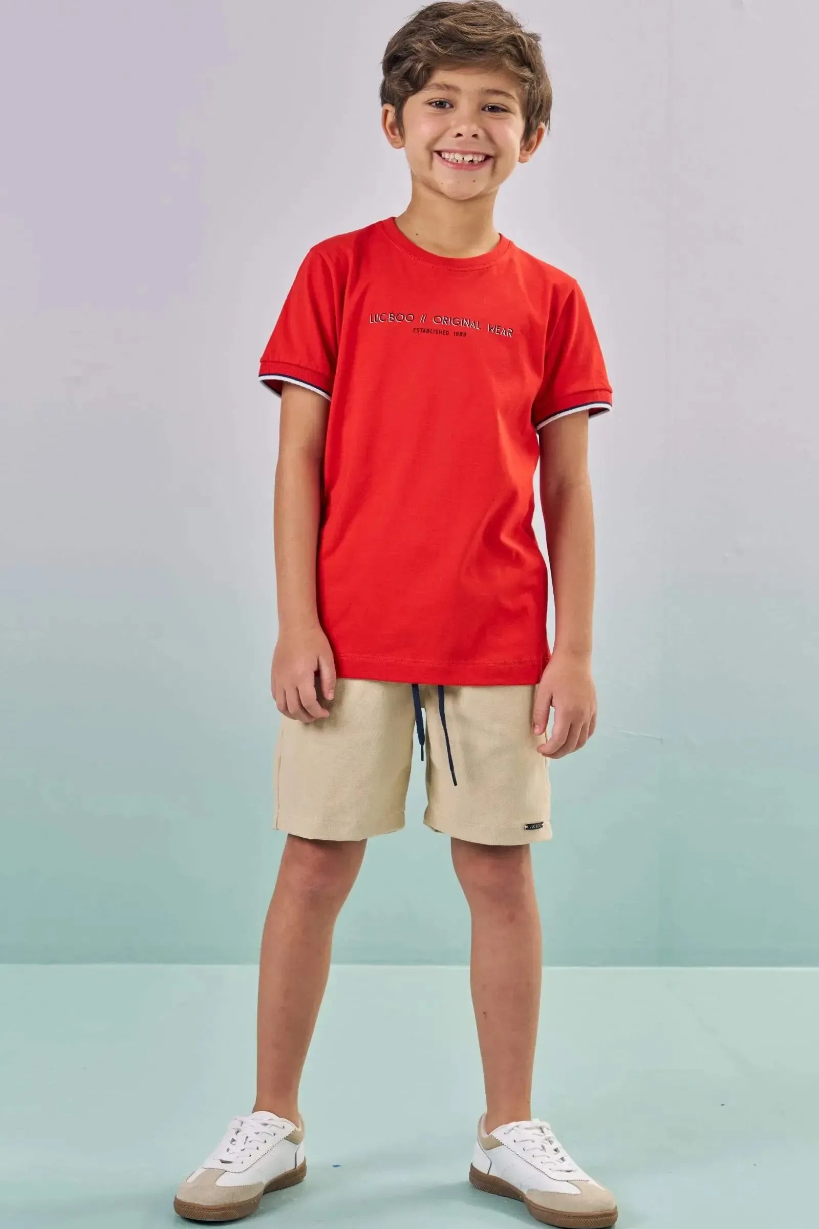 Bermuda em Cotton Jeans com Elastano 87354 LucBoo Infantil Menino