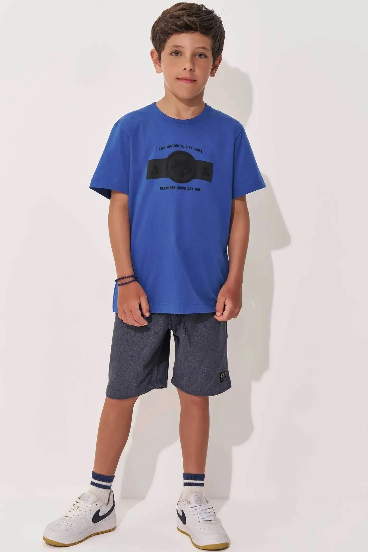 Bermuda em Cotton Jeans com Elastano 97823 Johnny Fox Teen Menino