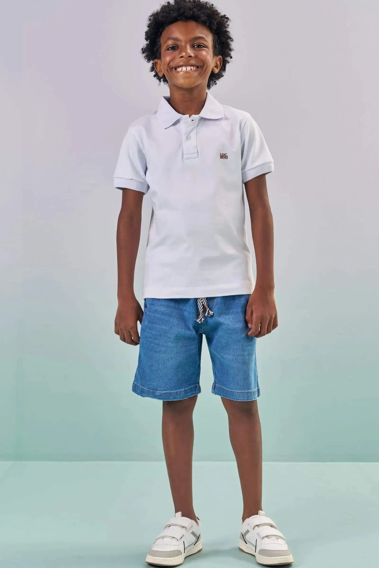 Bermuda em Jeans com Elastano 88903 LucBoo Infantil Menino