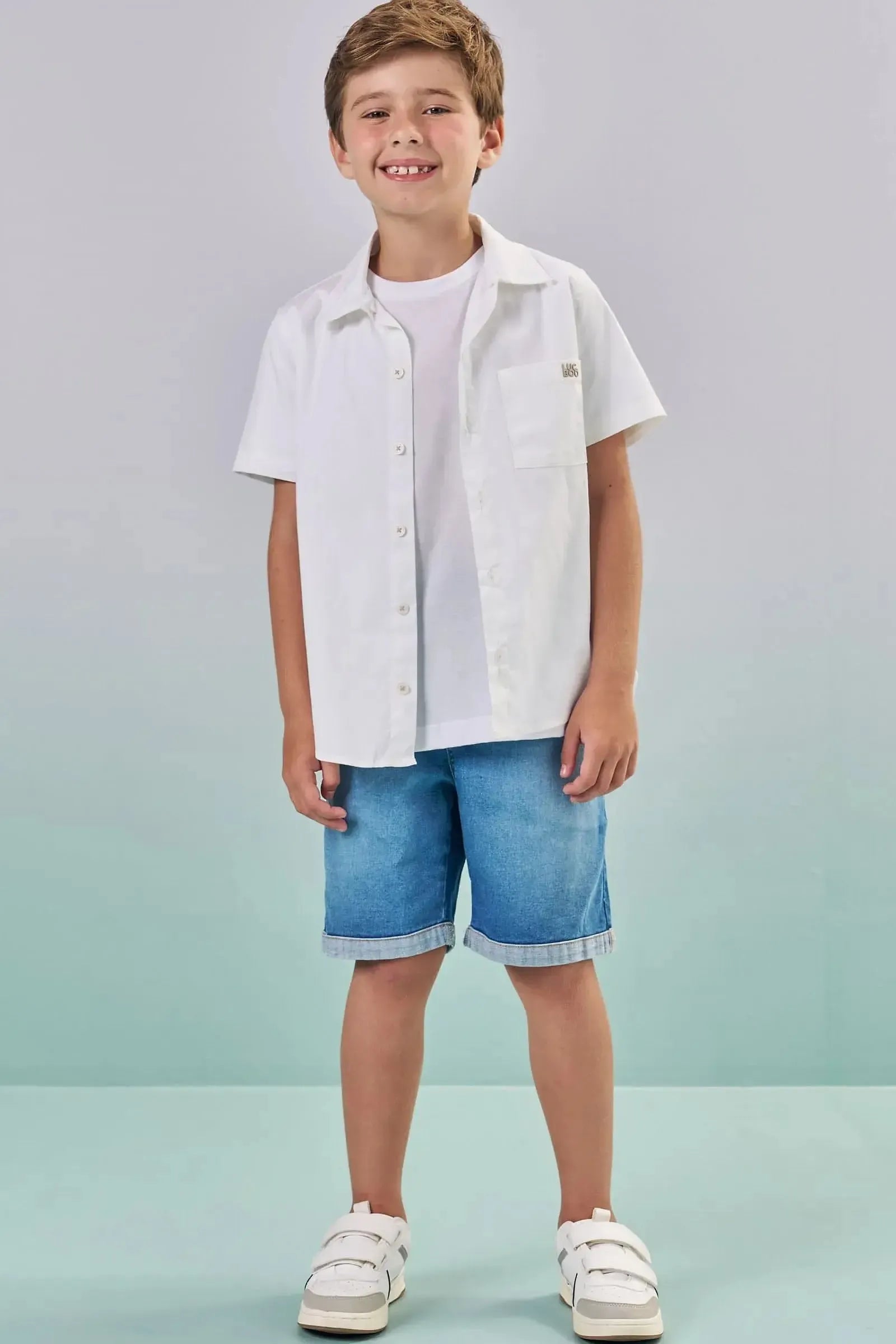Bermuda em Jeans Guga com Elastano 87293 LucBoo Infantil Menino
