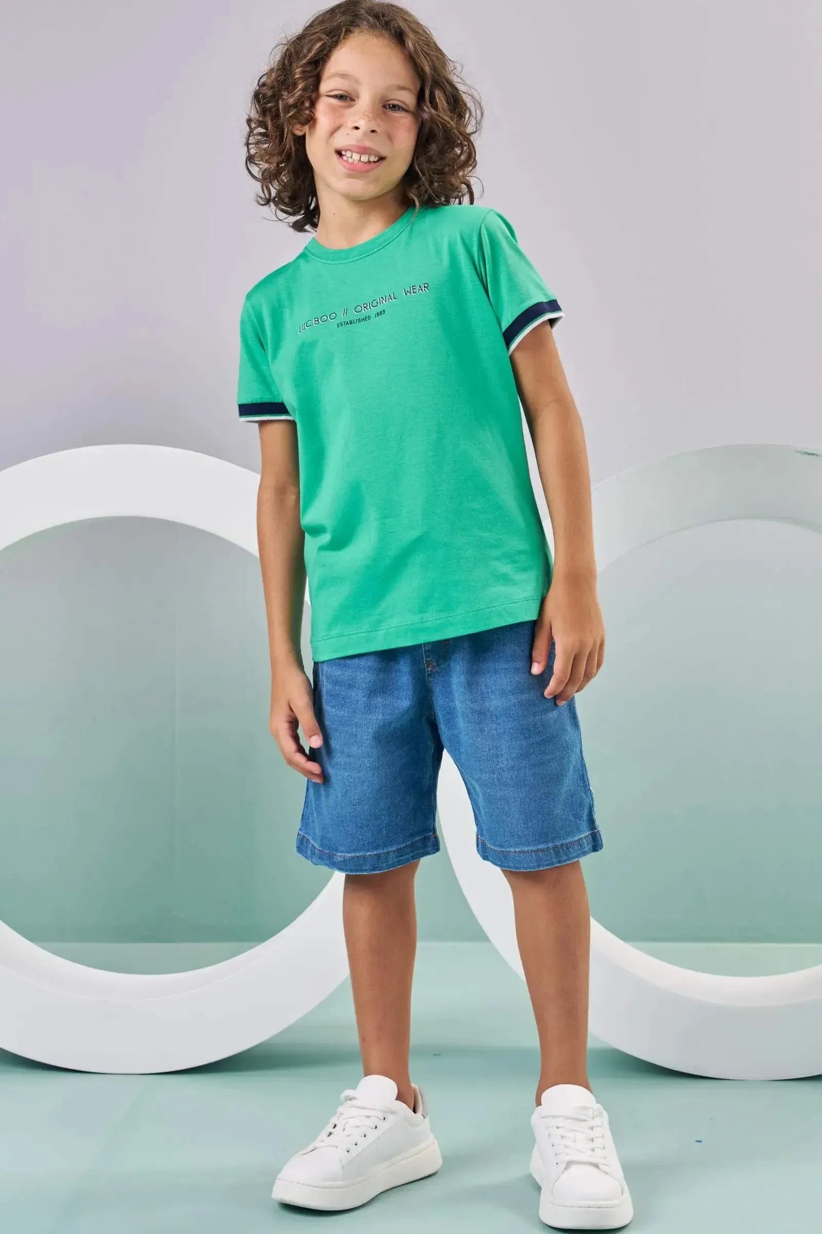 Bermuda em Jeans Guga com Elastano 87293 LucBoo Infantil Menino