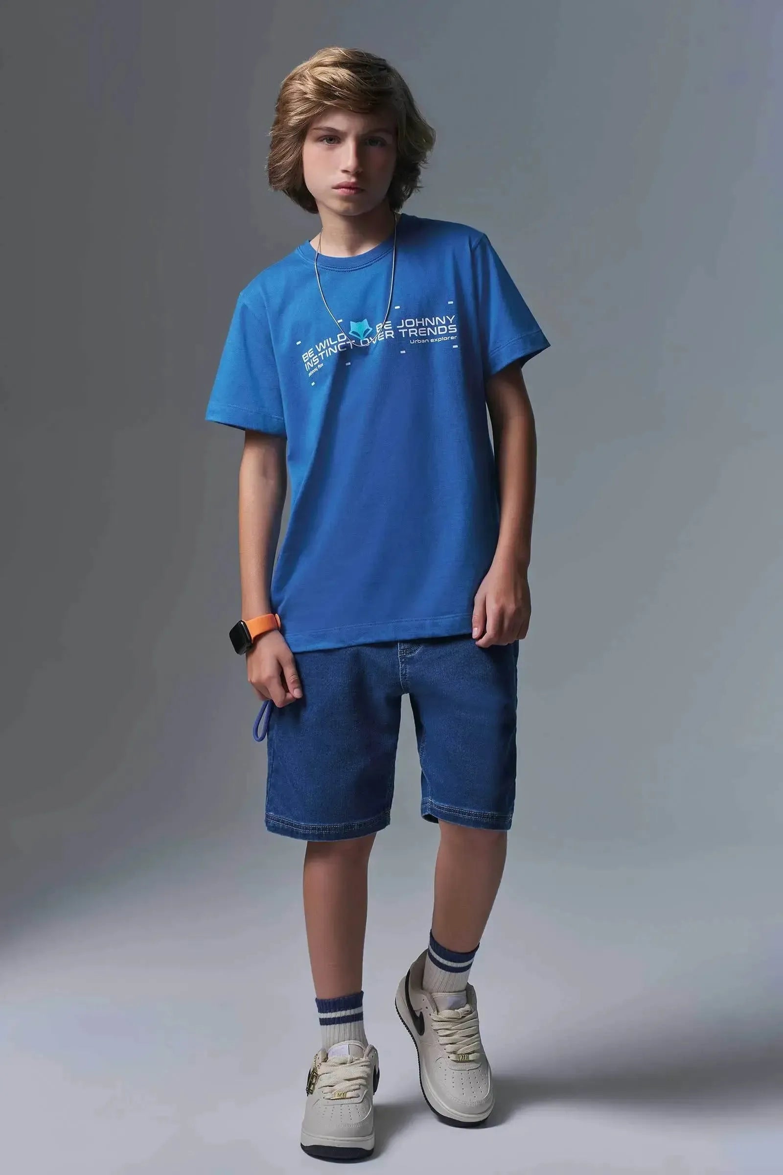 Bermuda em Jeans Squash com Elastano 97035 Johnny Fox Teen Menino