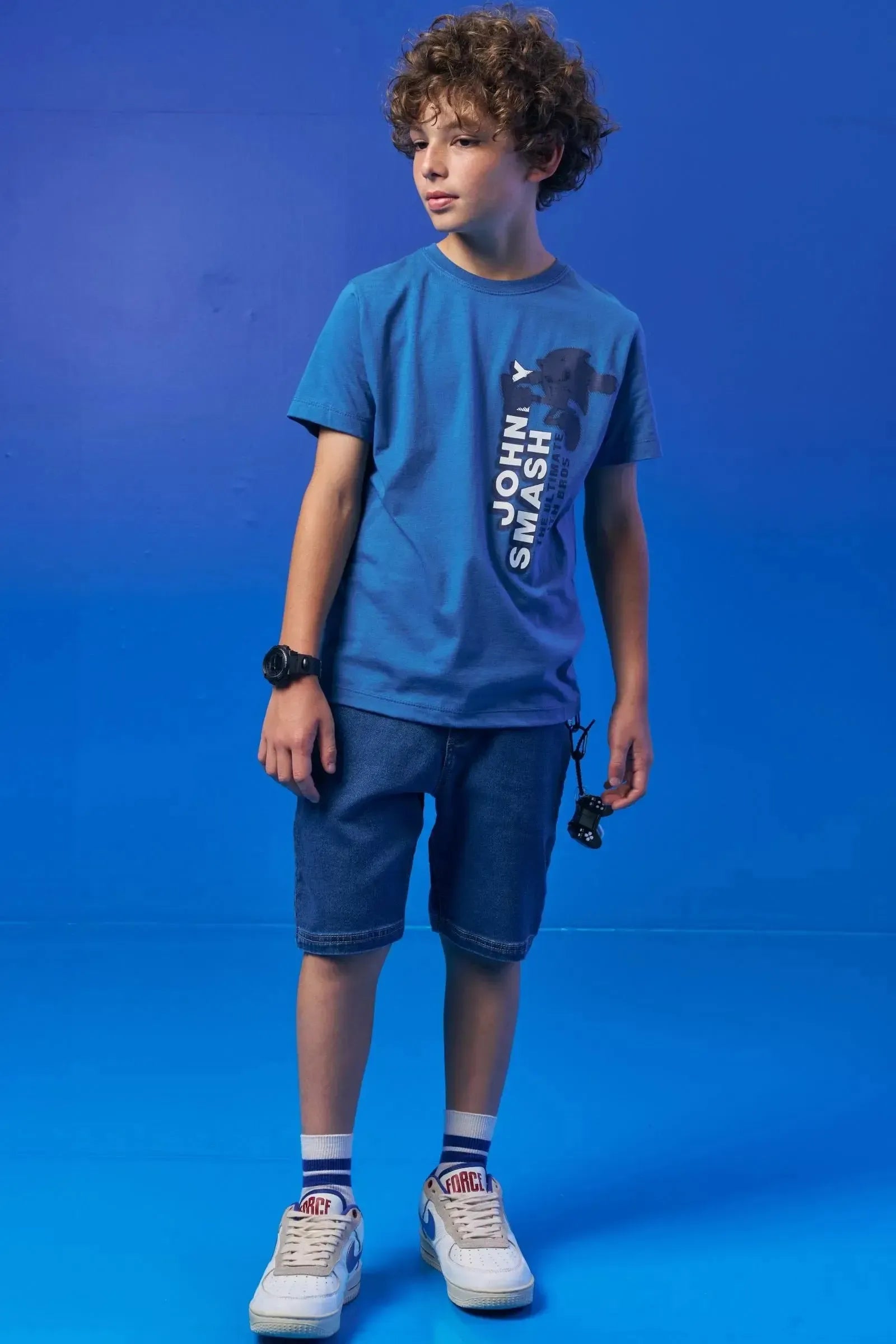 Bermuda em Jeans Squash com Elastano 97035 Johnny Fox Teen Menino