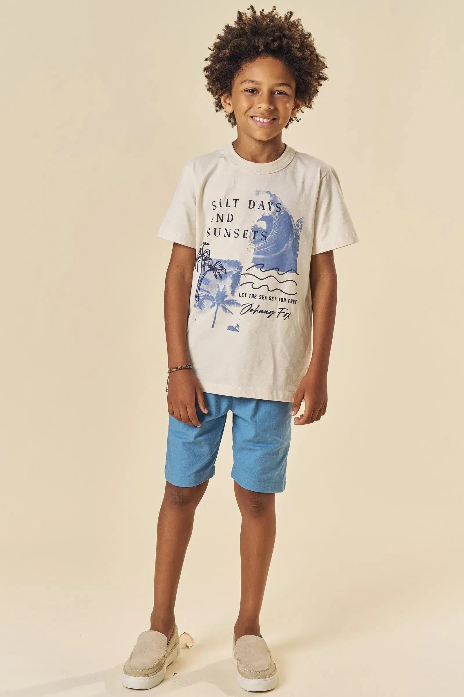 Bermuda em Linho Santorine com Elastano 83797 Johnny Fox Teen Menino