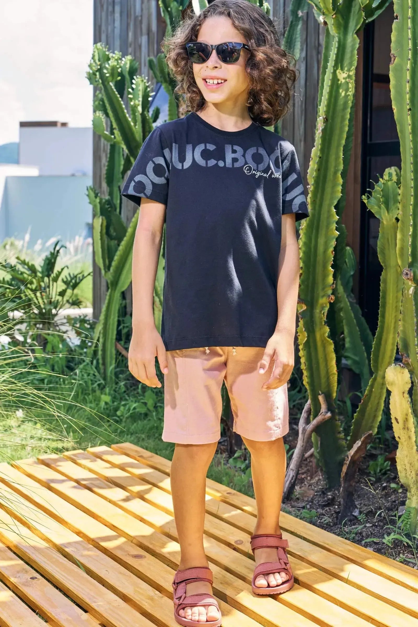 Bermuda em Linho Santorine com Elastano 86952 LucBoo Infantil Menino