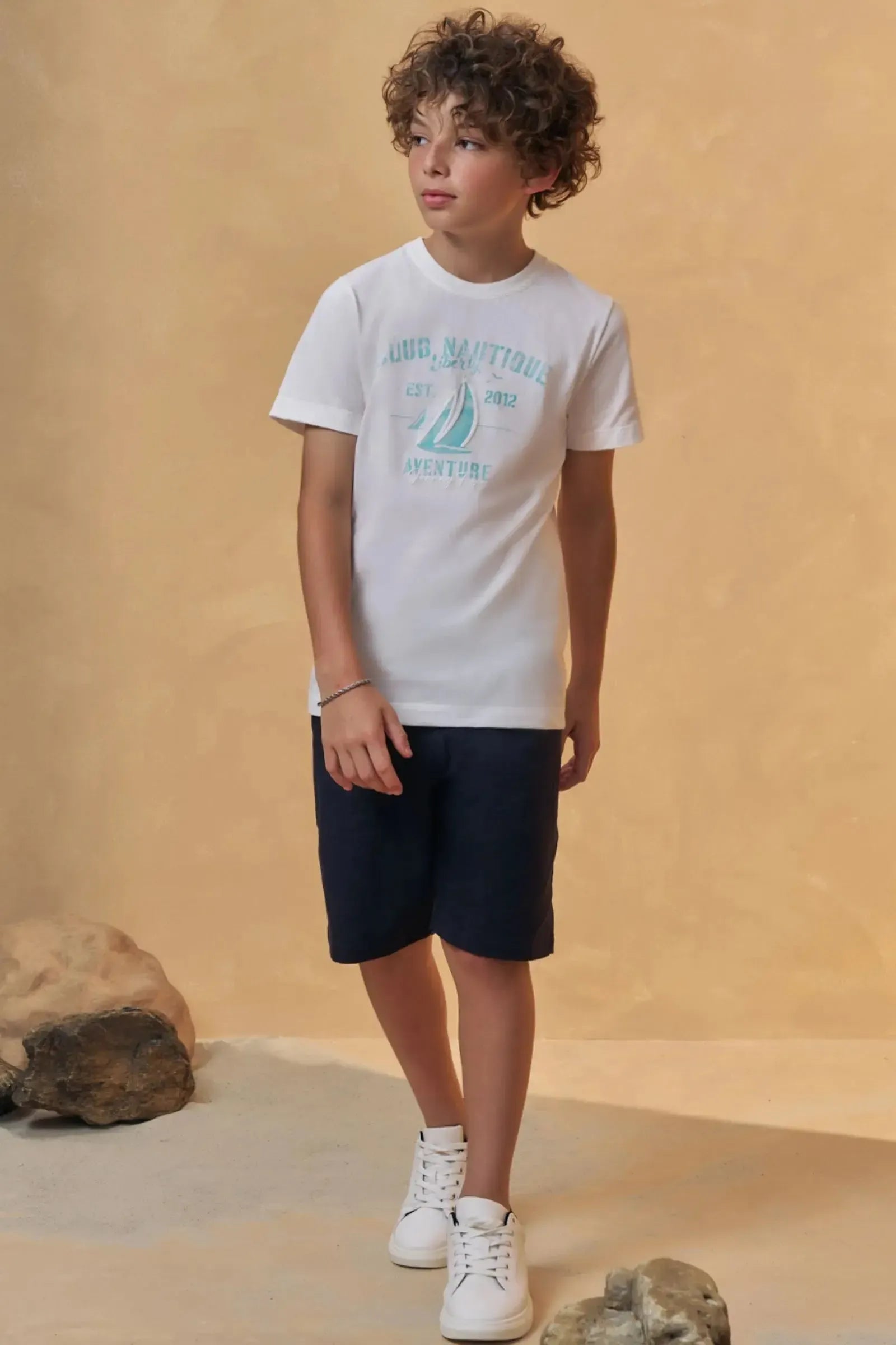 Bermuda em Linho Santorine com Elastano 95121 Johnny Fox Teen Menino