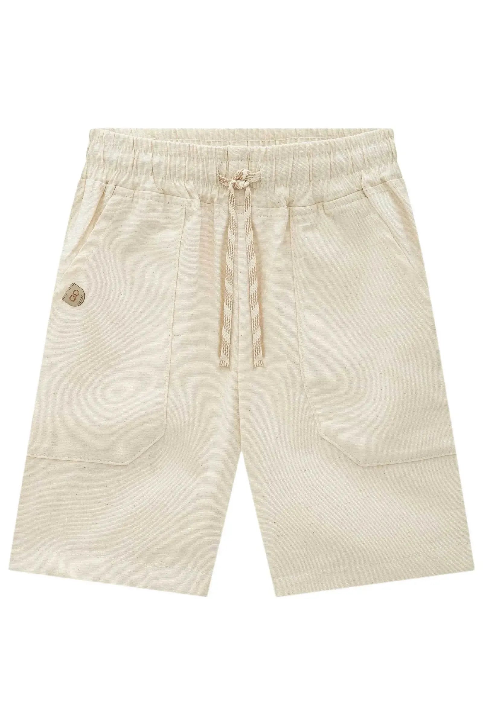 Bermuda em Linho Santorine com Elastano 95667 LucBoo Infantil Menino