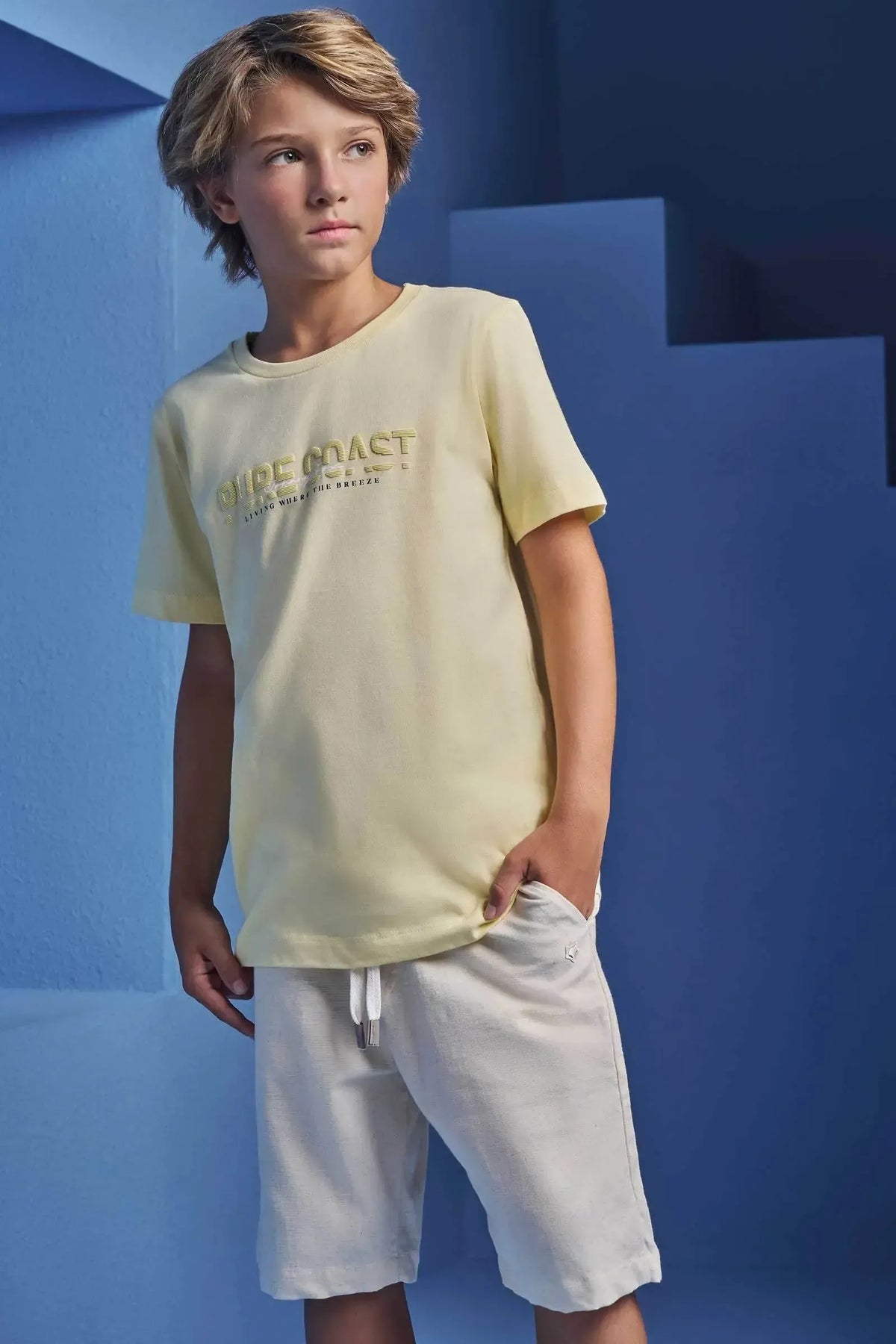 Bermuda em Linho Santorine com Elastano 98692 Johnny Fox Teen Menino