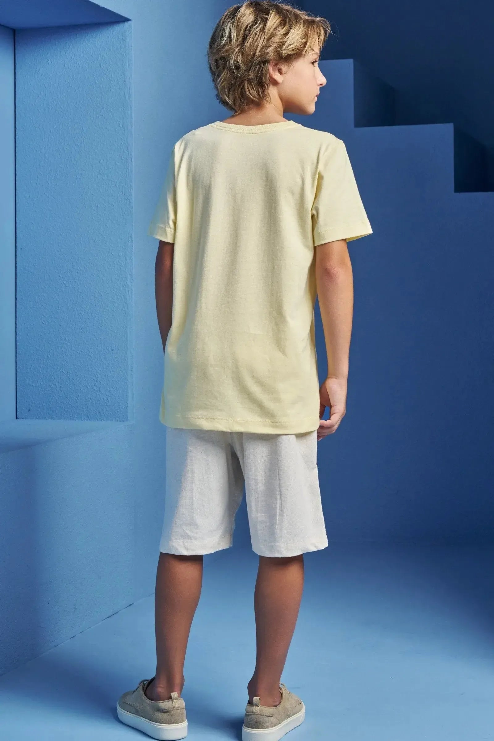 Bermuda em Linho Santorine com Elastano 98692 Johnny Fox Teen Menino