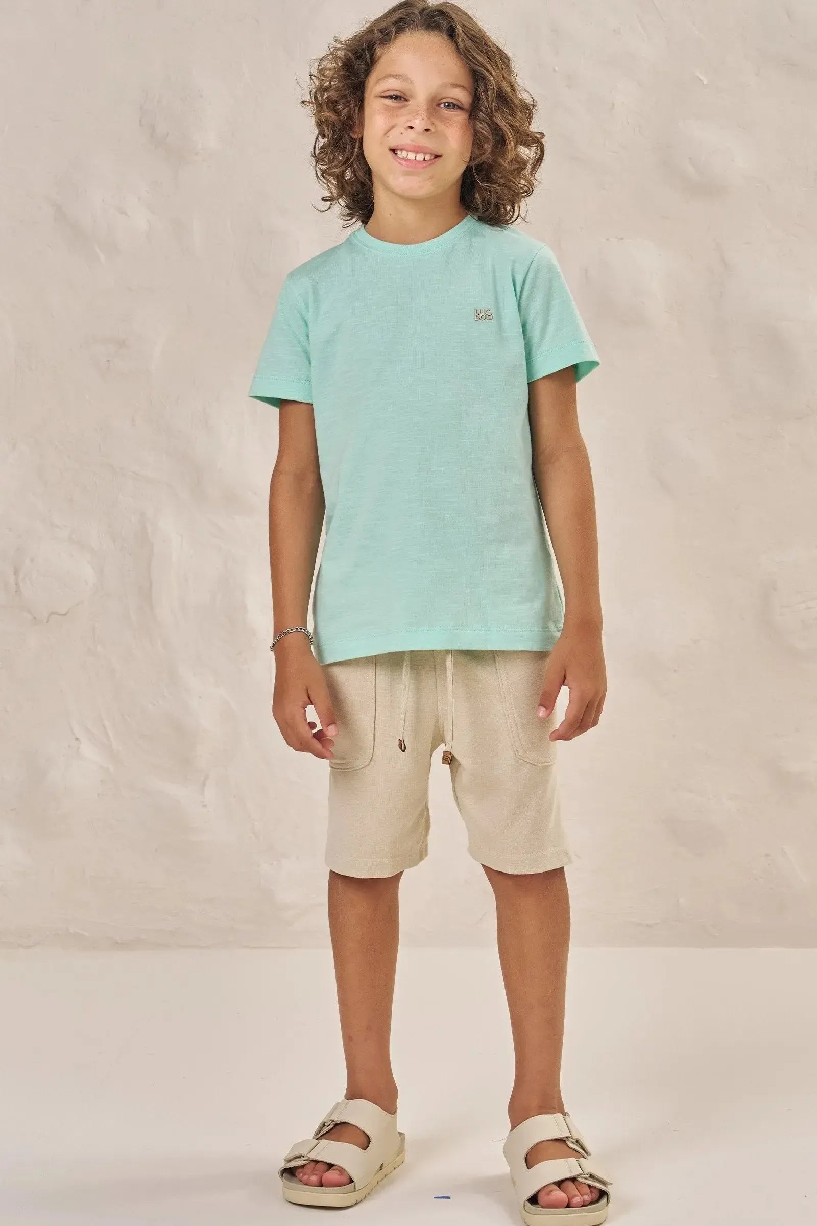 Bermuda em Malha Alfaiataria com Elastano 86951 LucBoo Infantil Menino