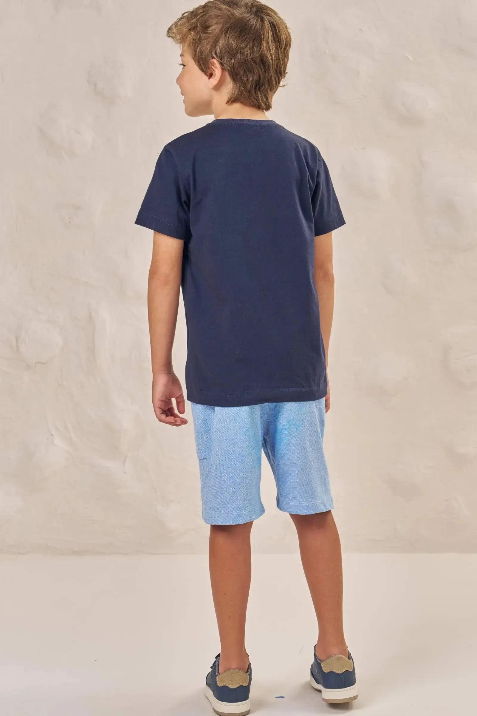 Bermuda em Malha Alfaiataria com Elastano 86951 LucBoo Infantil Menino