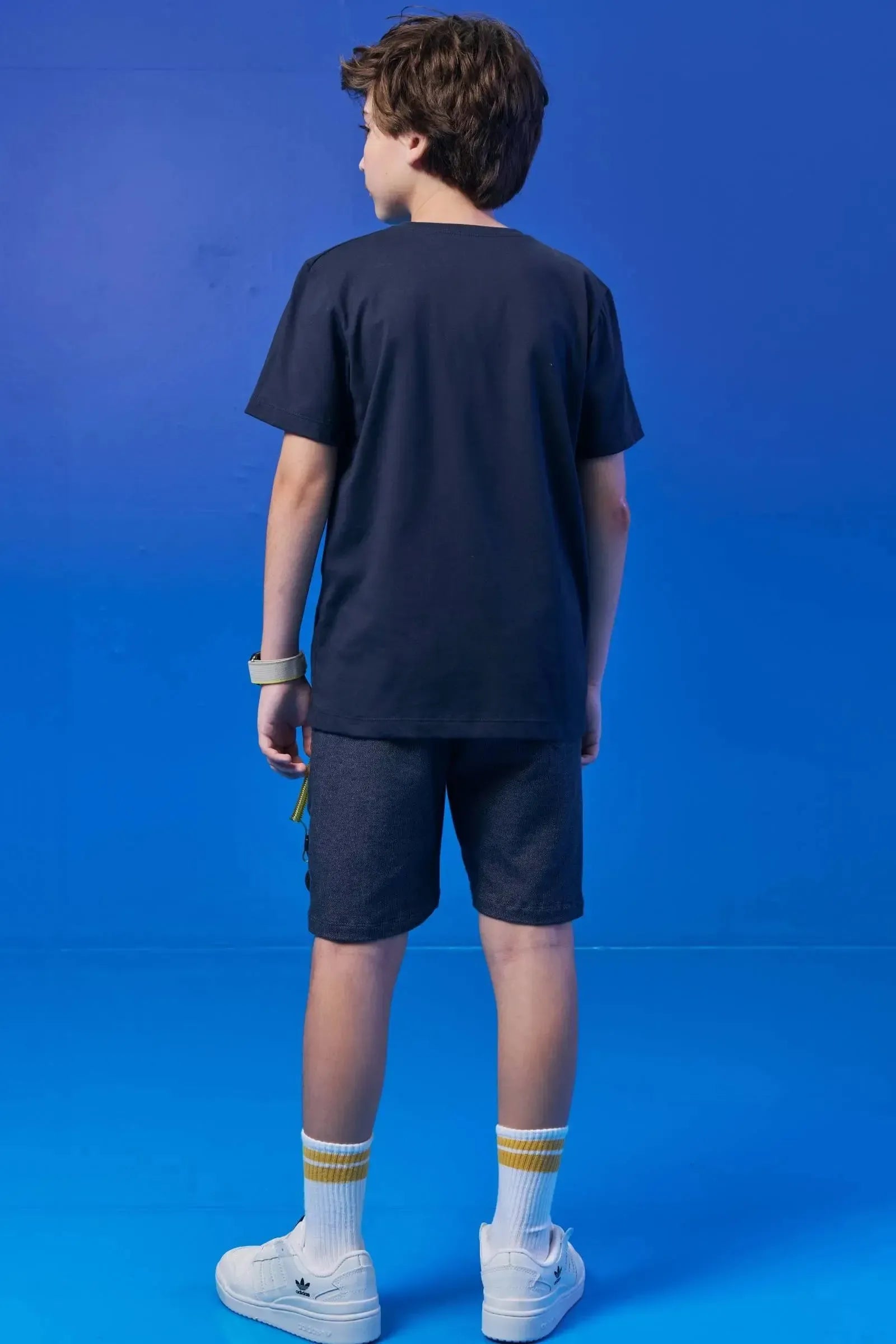 Bermuda em Malha Denim com Elastano 97028 Johnny Fox Teen Menino