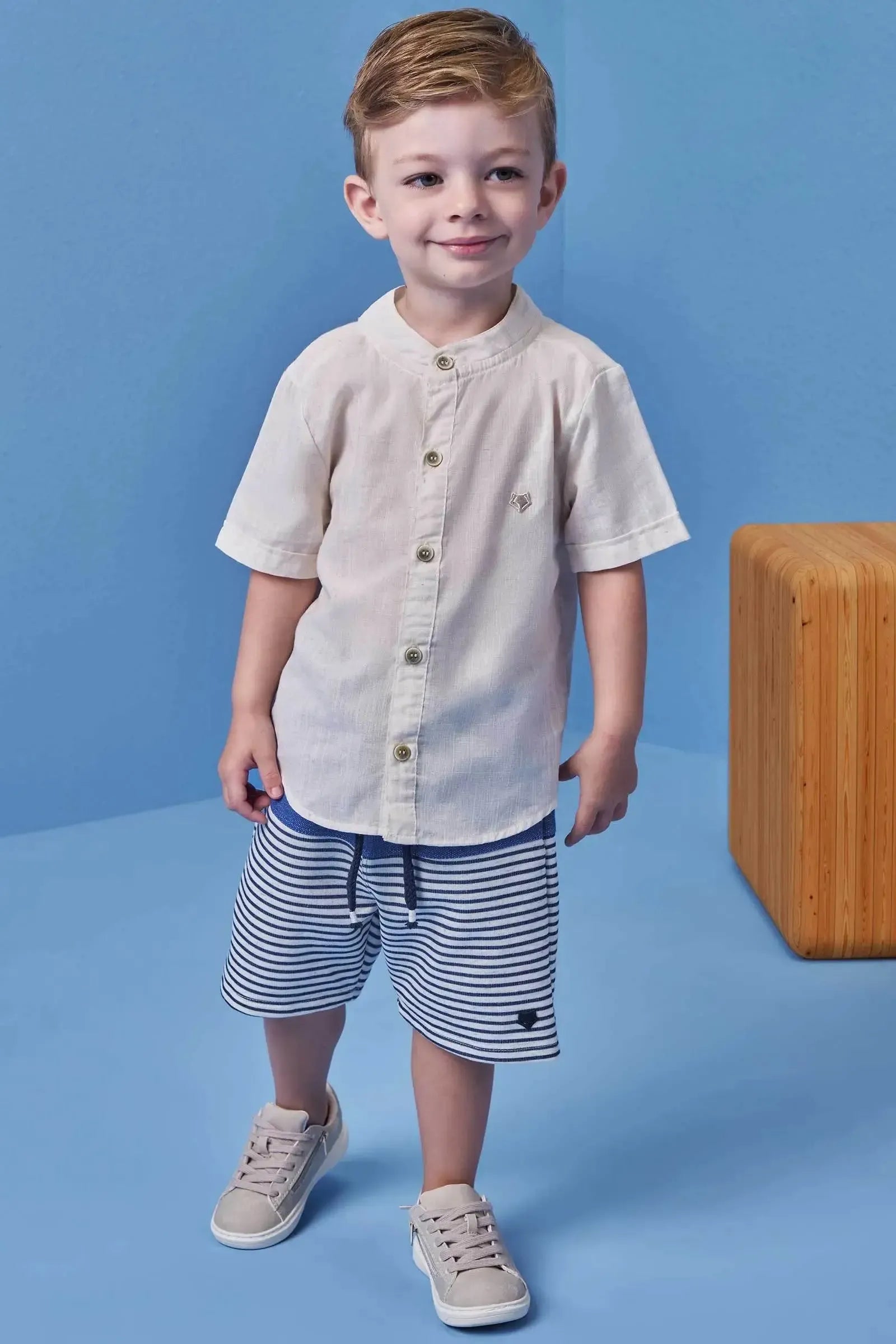 Bermuda em Malha Denim com Elastano e Moletom Linho 99264 Johnny Fox Teen Menino