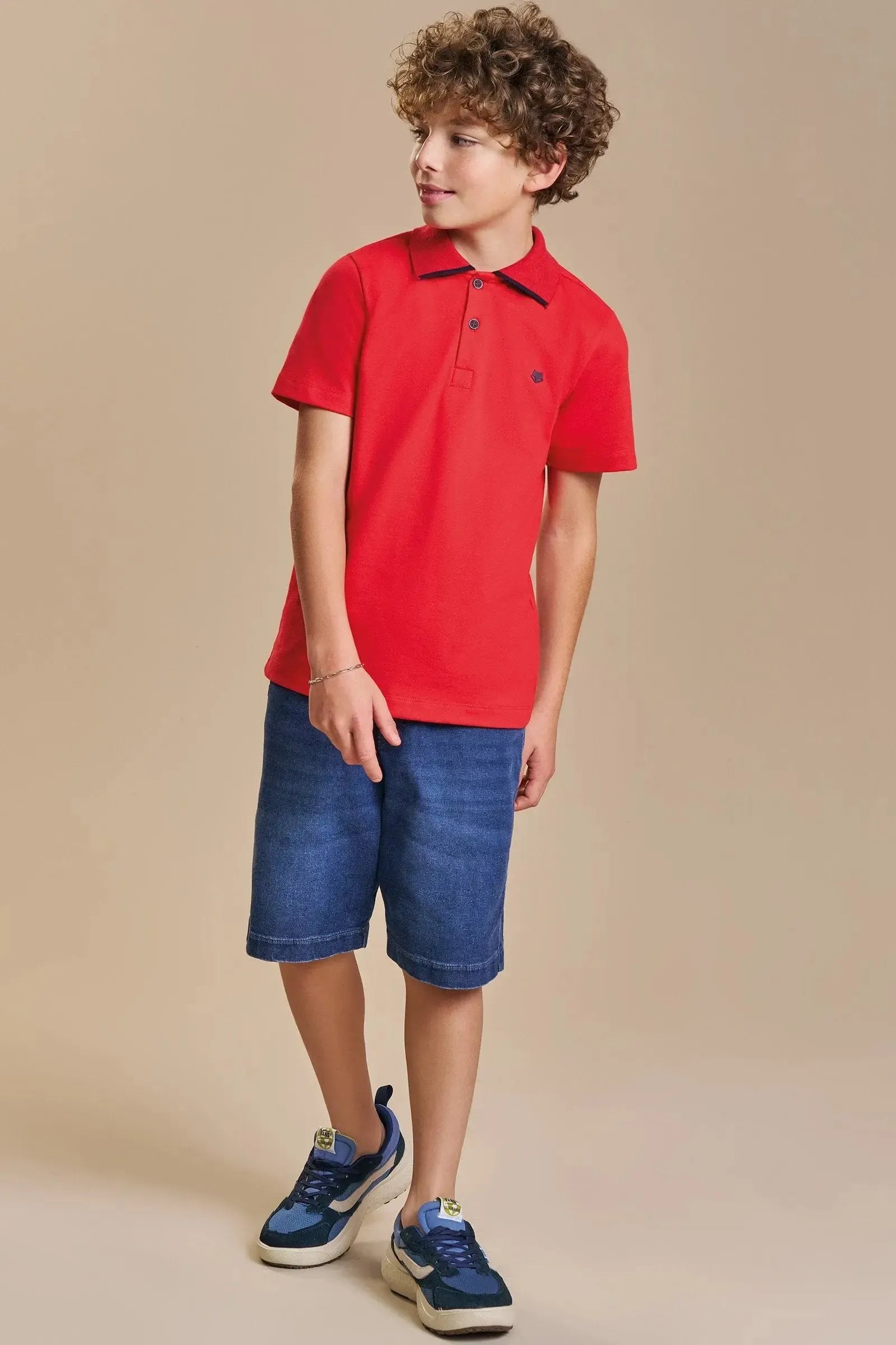 Bermuda em Malha Jeans Trek com Elastano 93370 Johnny Fox Teen Menino