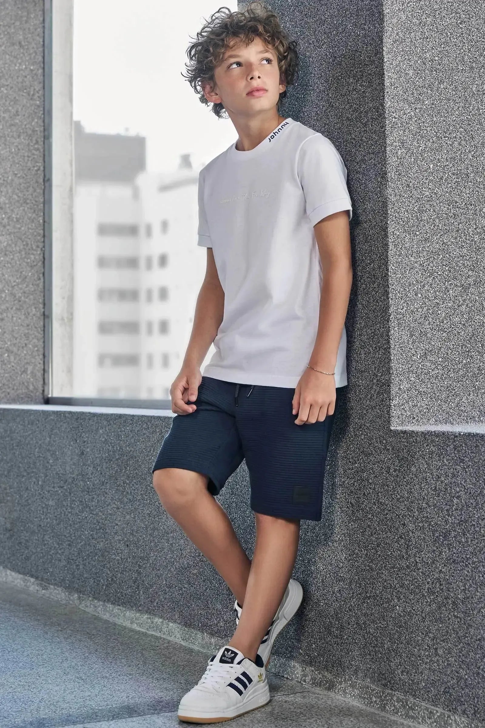 Bermuda em Moletom Relevo 97863 Johnny Fox Teen Menino