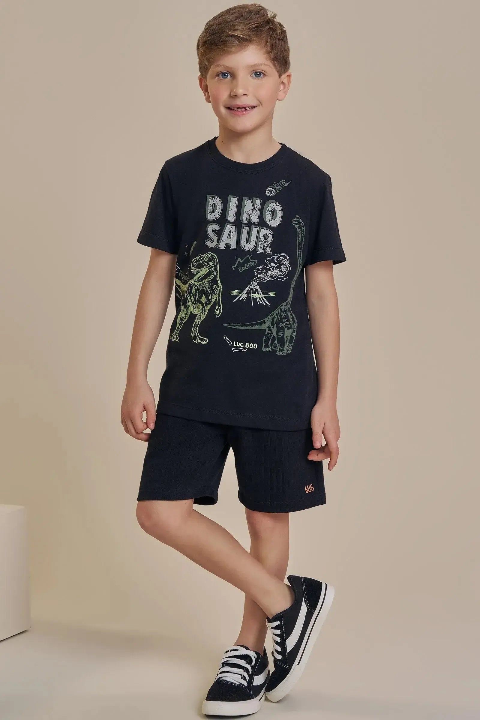 Bermuda em Moletwill com Elastano 93719 LucBoo Infantil Menino