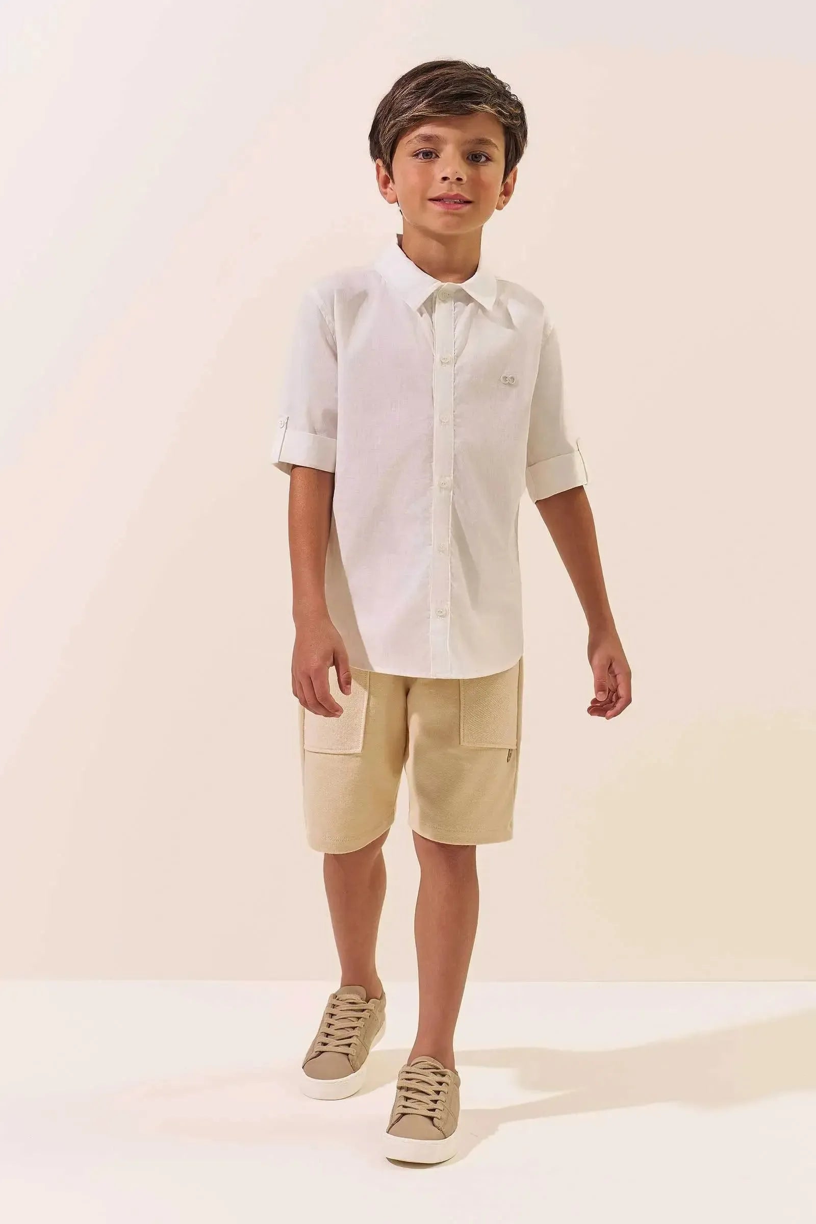 Bermuda em Moletwill com Elastano 97062 LucBoo Infantil Menino
