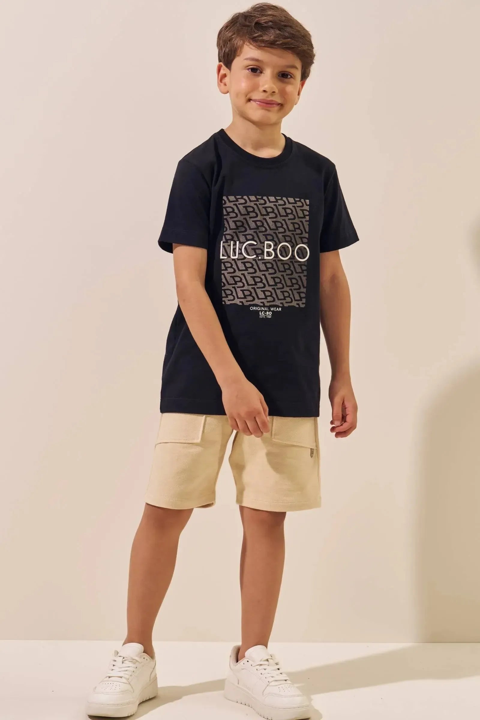 Bermuda em Moletwill com Elastano 97062 LucBoo Infantil Menino