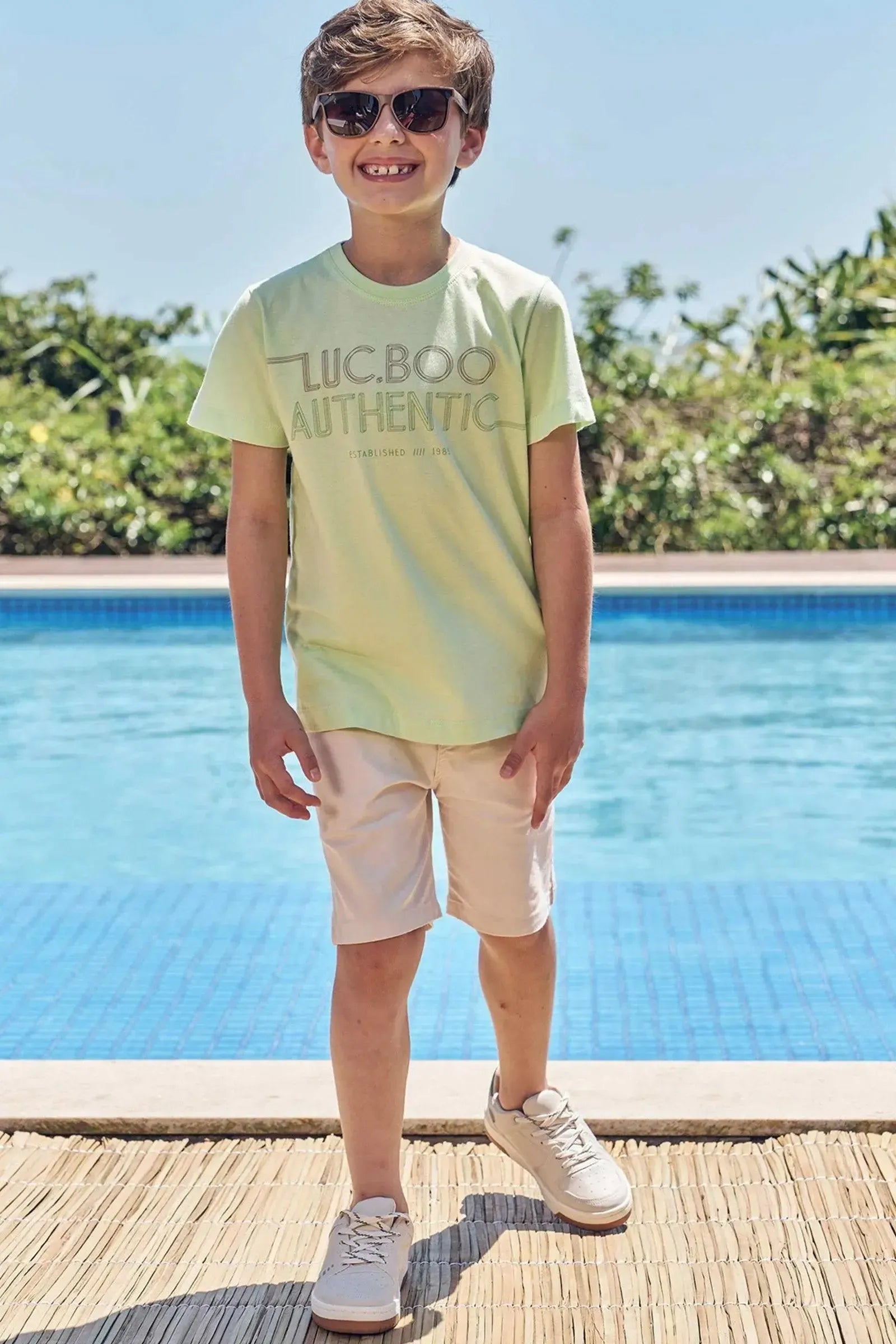 Bermuda em Sarja Caribe com Elastano 84249 LucBoo Infantil Menino
