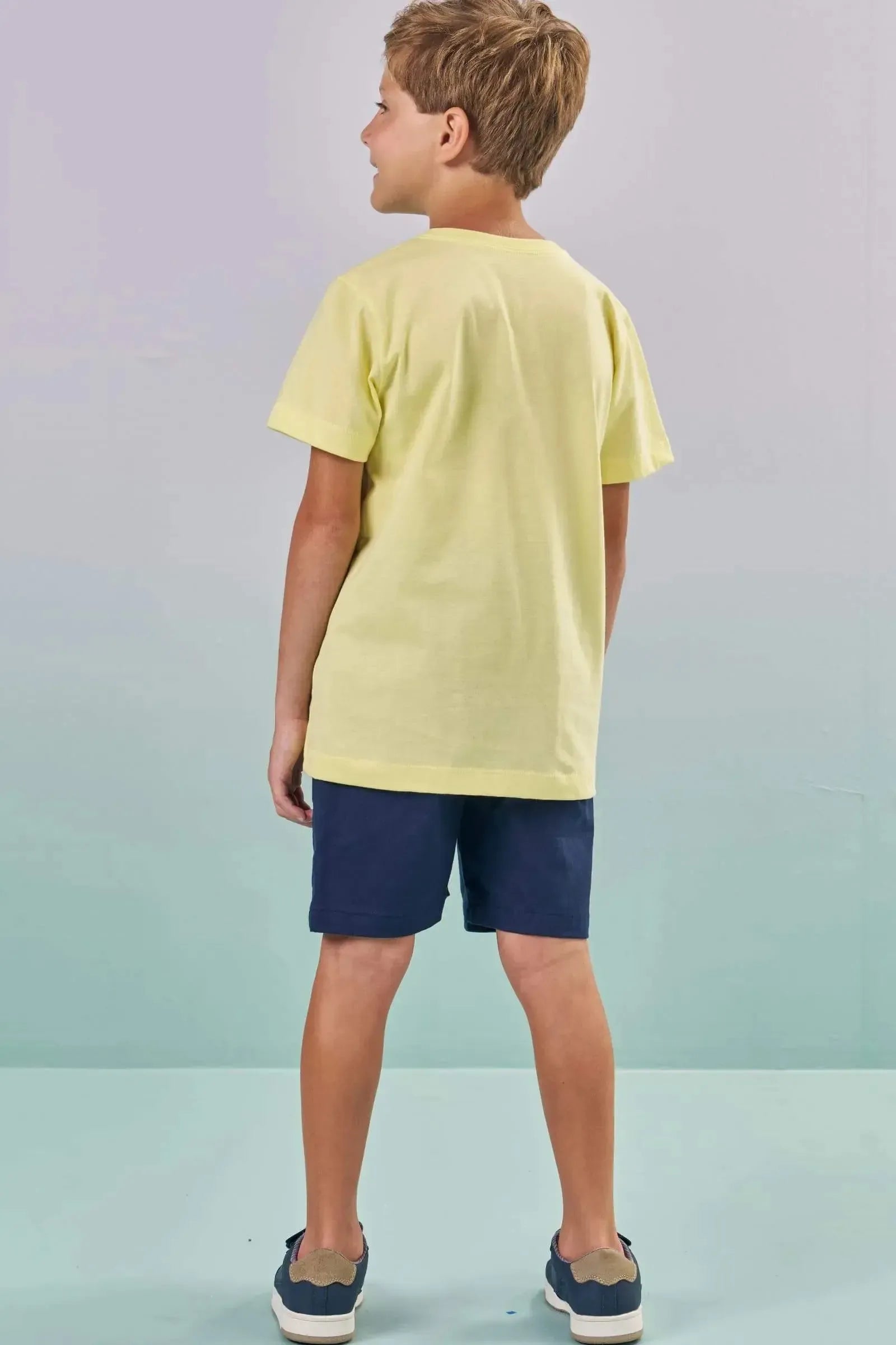 Bermuda em Sarja Caribe com Elastano 87294 LucBoo Infantil Menino