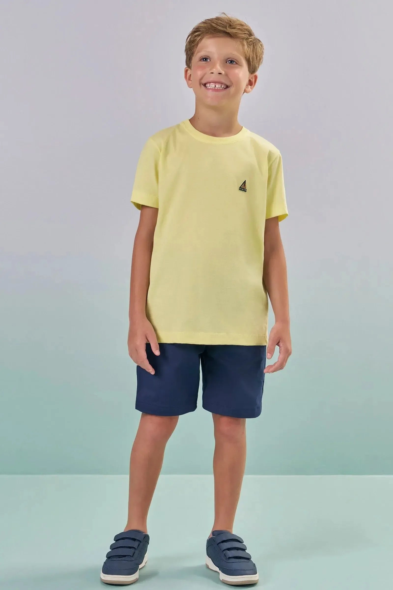 Bermuda em Sarja Caribe com Elastano 87294 LucBoo Infantil Menino