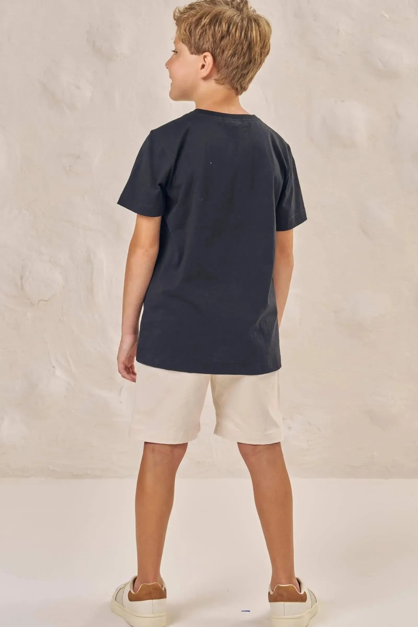 Bermuda em Sarja Caribe com Elastano 88894 LucBoo Infantil Menino