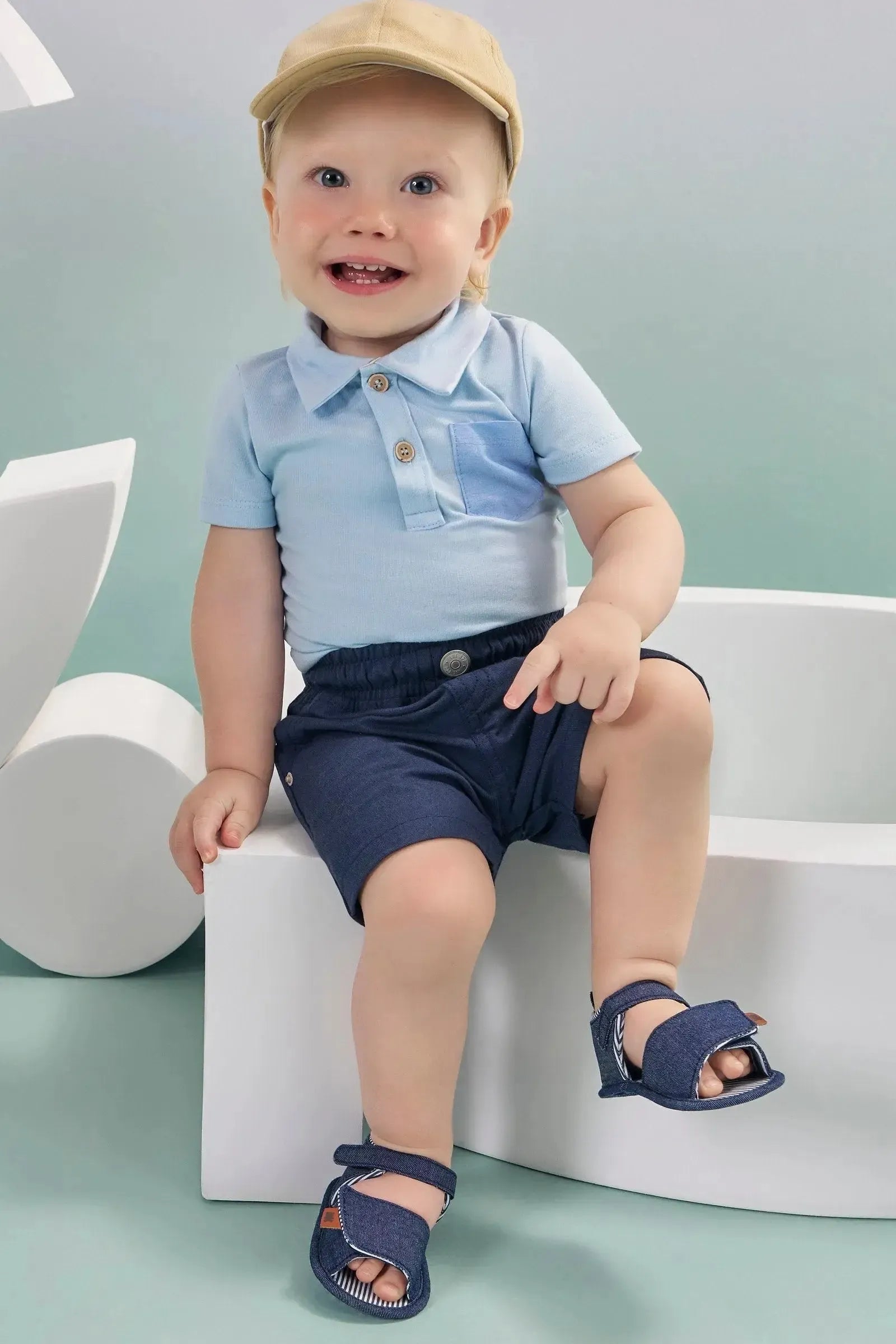 Bermuda em Sarja Girassol com Elastano 87301 LucBoo Bebê Menino