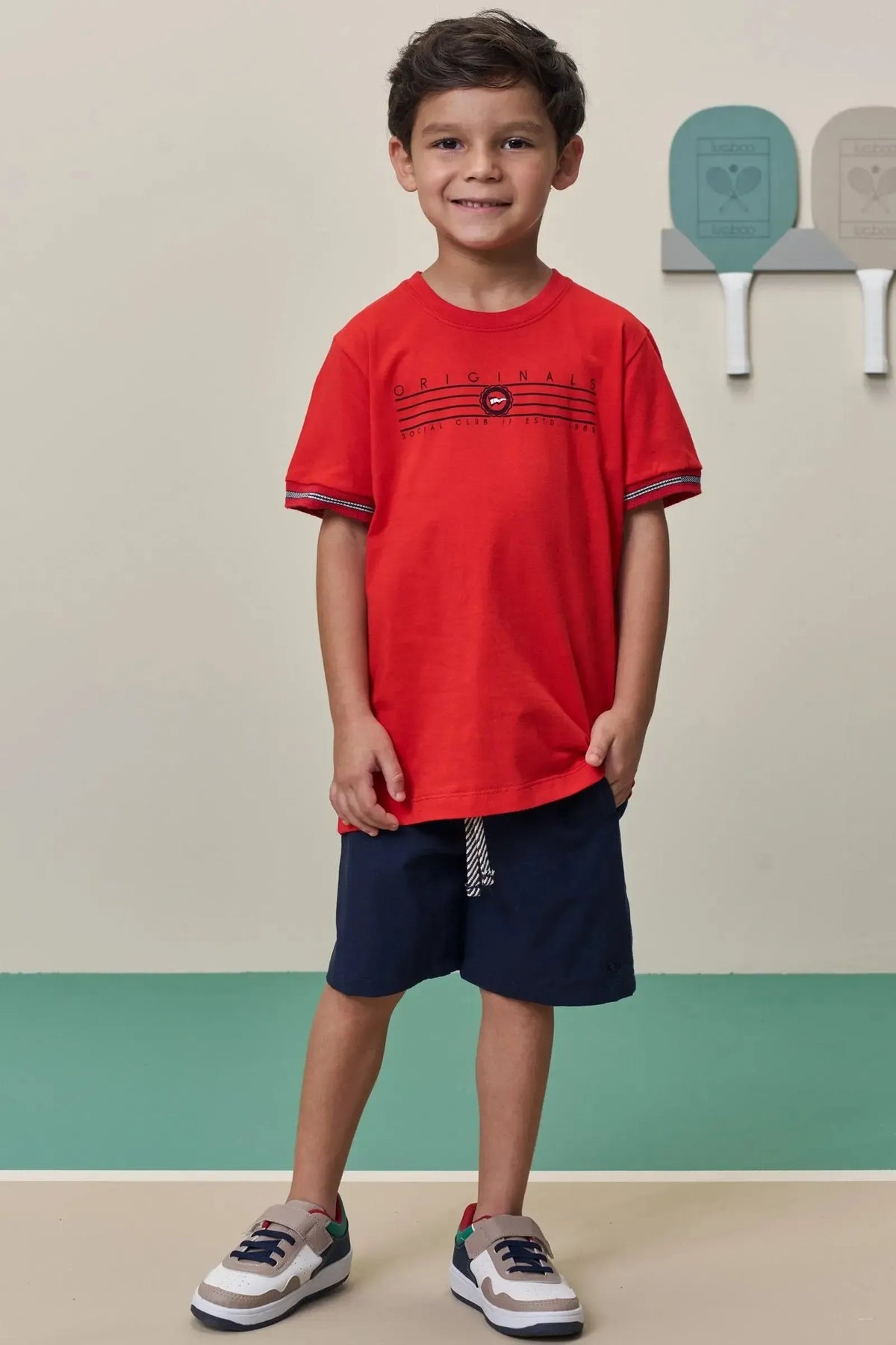 Bermuda em Sarja Girassol com Elastano 98405 LucBoo Infantil Menino
