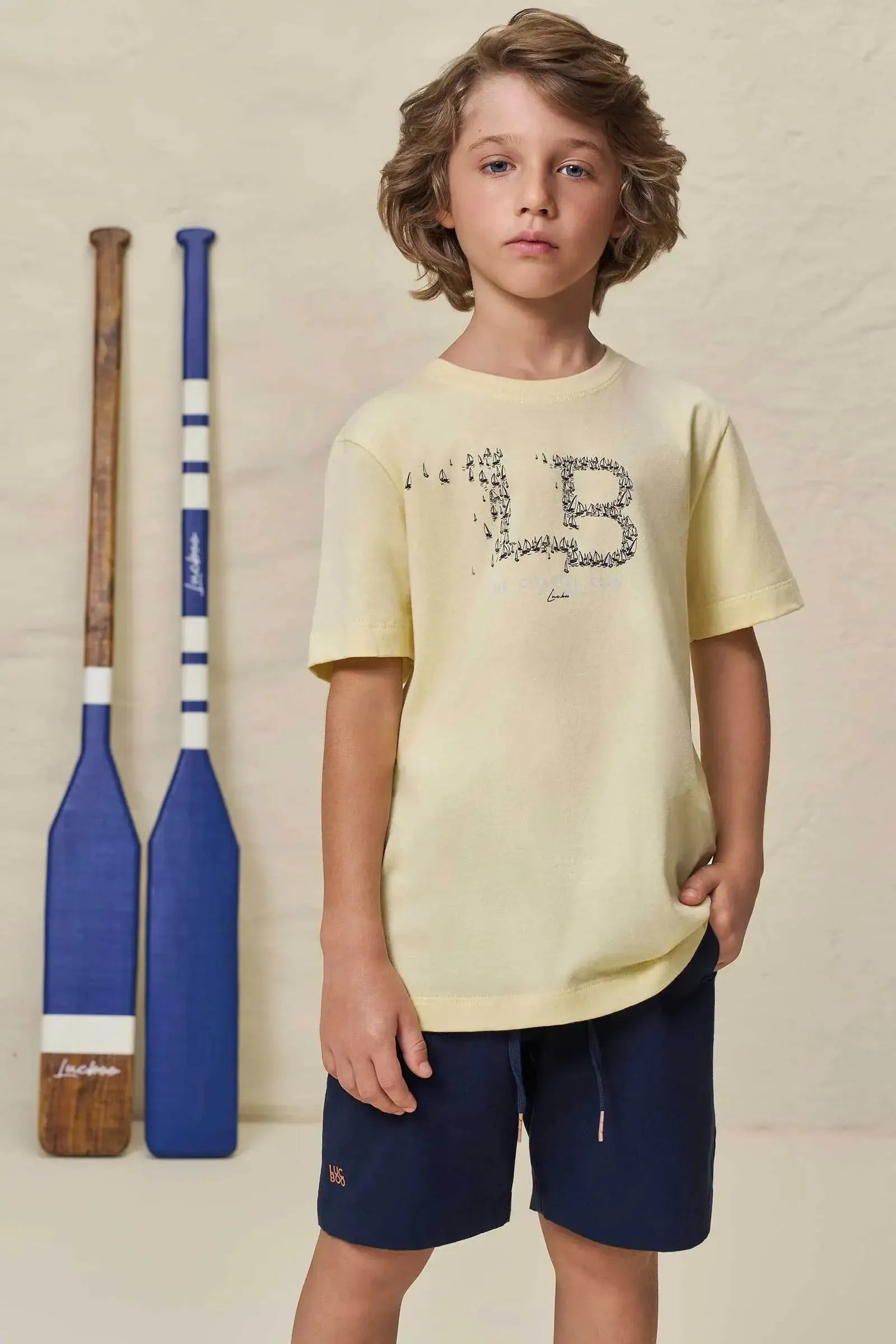 Bermuda em Sarja Girassol com Elastano 99298 LucBoo Infantil Menino