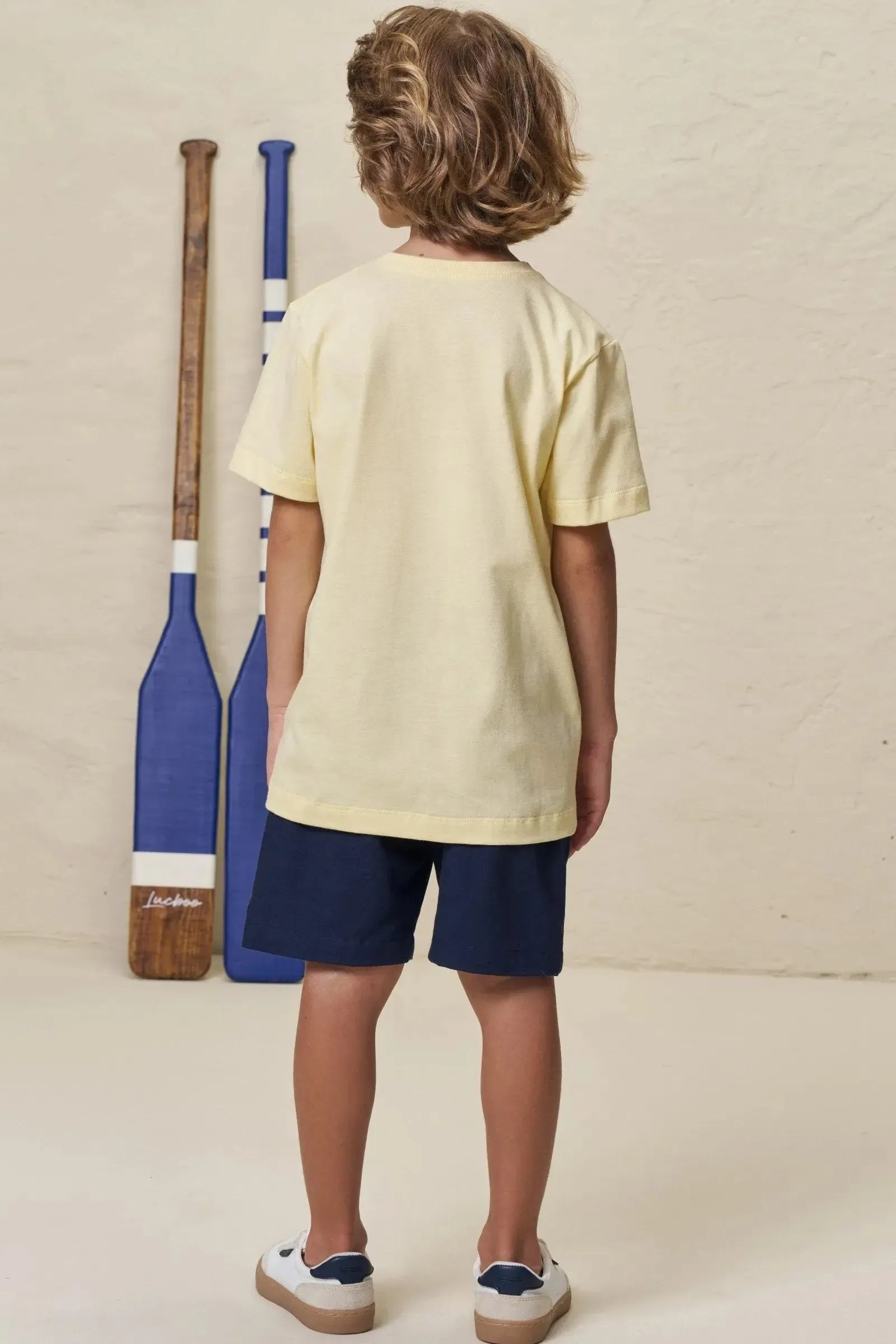 Bermuda em Sarja Girassol com Elastano 99298 LucBoo Infantil Menino