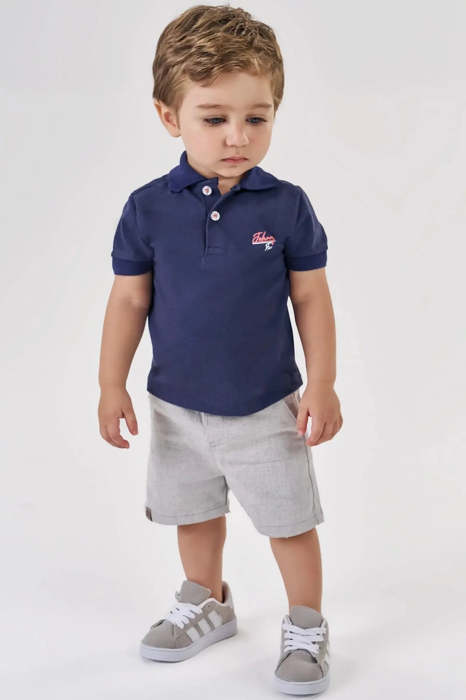 Bermuda em Sarja Melange com Elastano 87674 Johnny Fox Bebê Menino