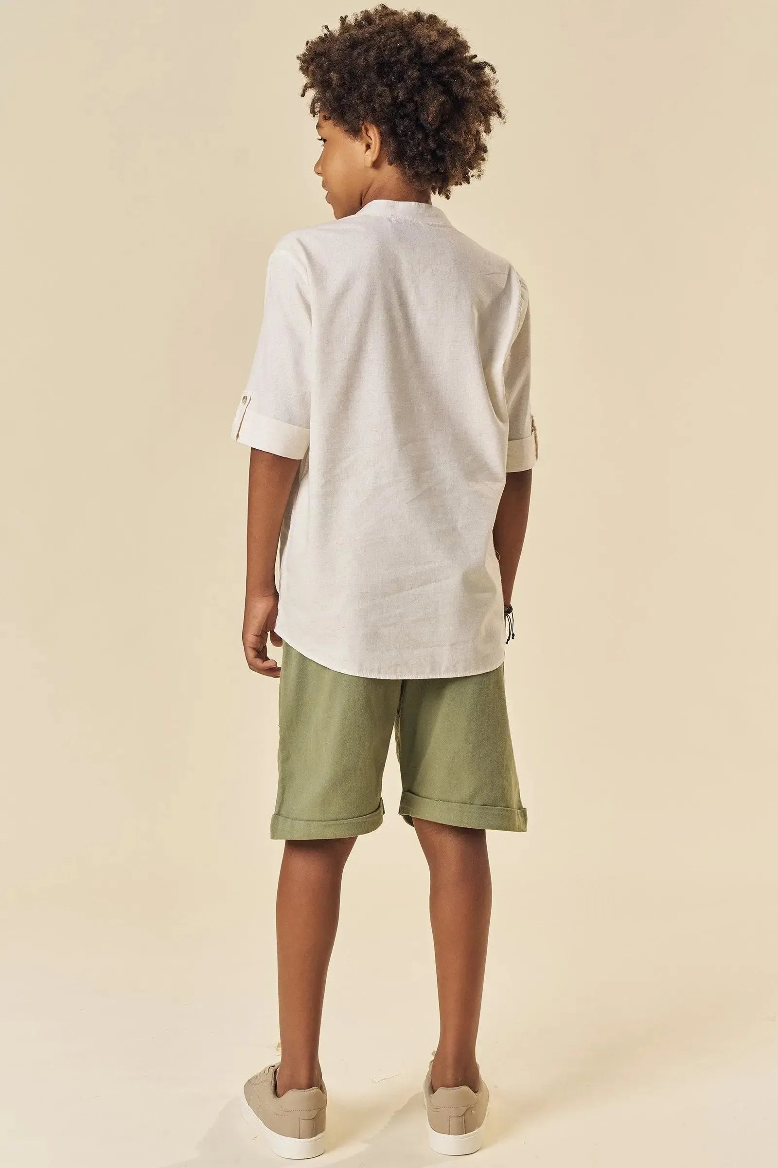 Bermuda em Sarja Ônix com Elastano 83795 Johnny Fox Teen Menino