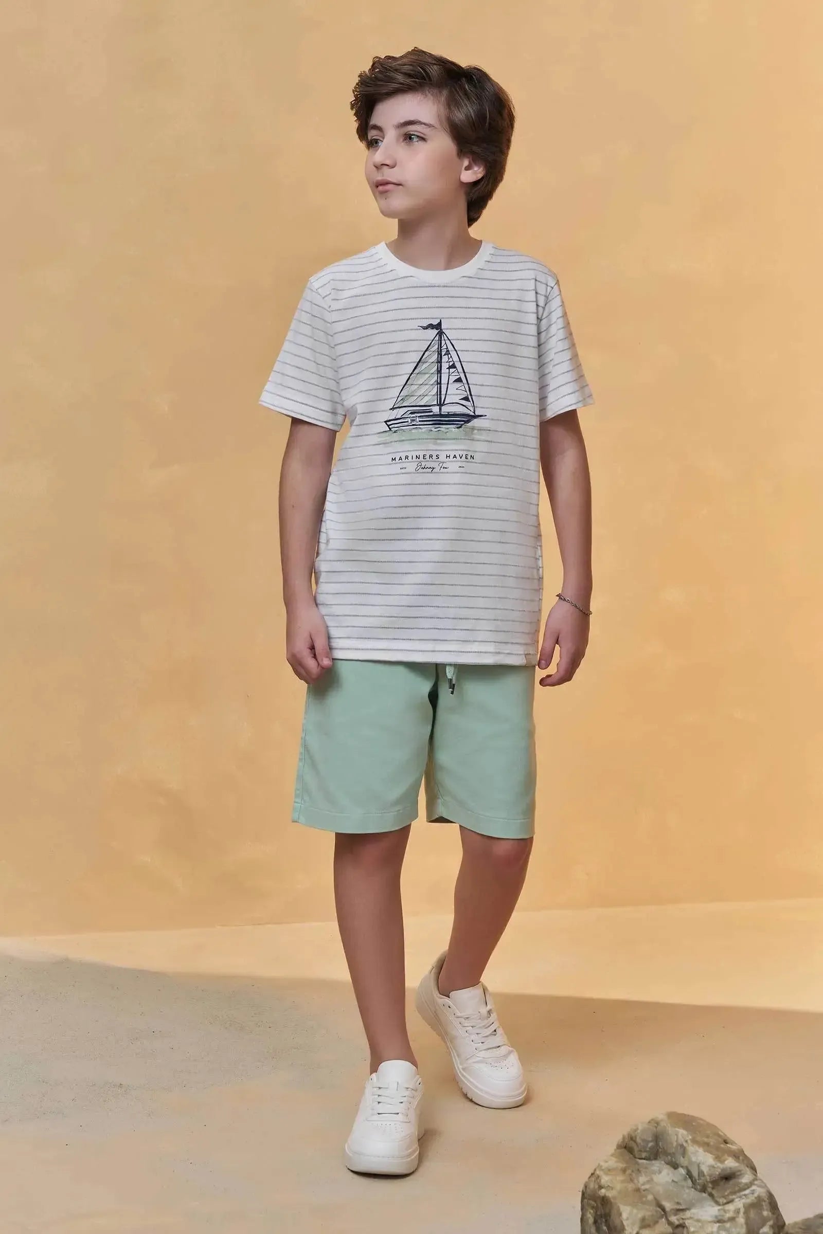 Bermuda em Sarja Squash com Elastano 93367 Johnny Fox Teen Menino