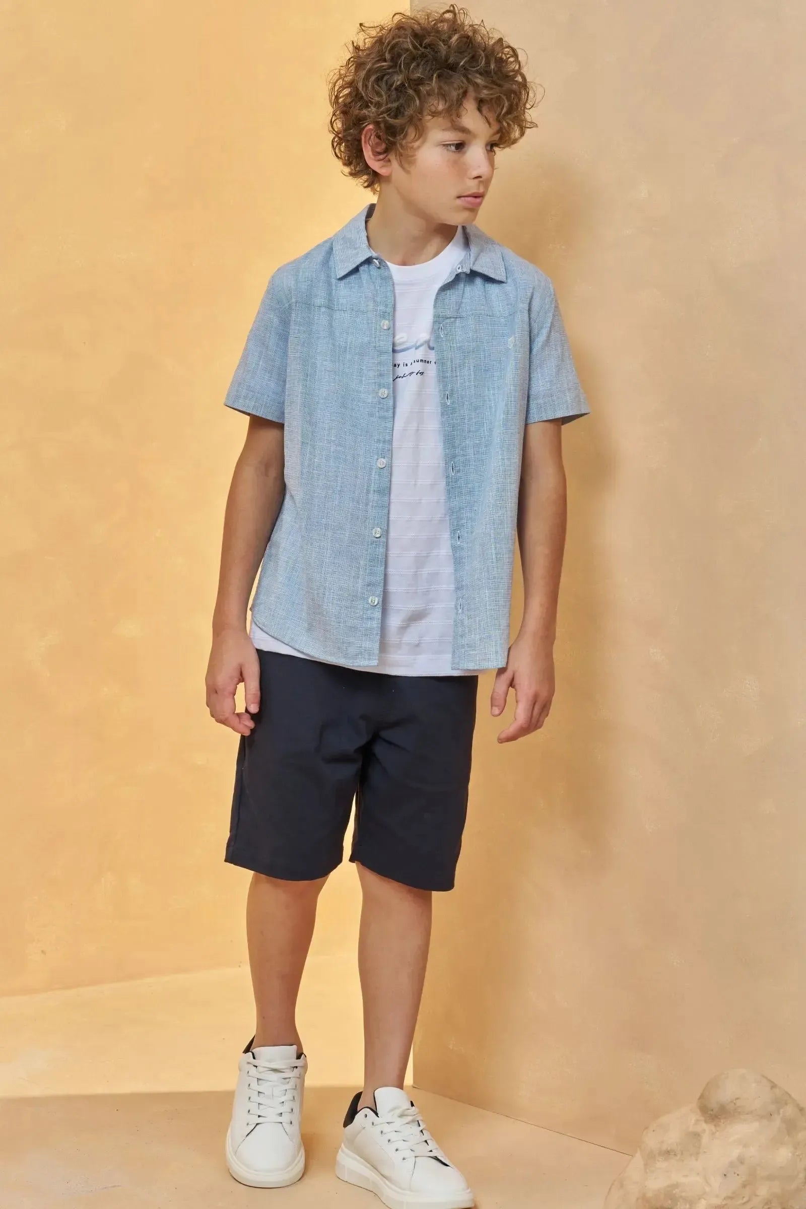 Bermuda em Sarja Stretch 96064 Johnny Fox Teen Menino