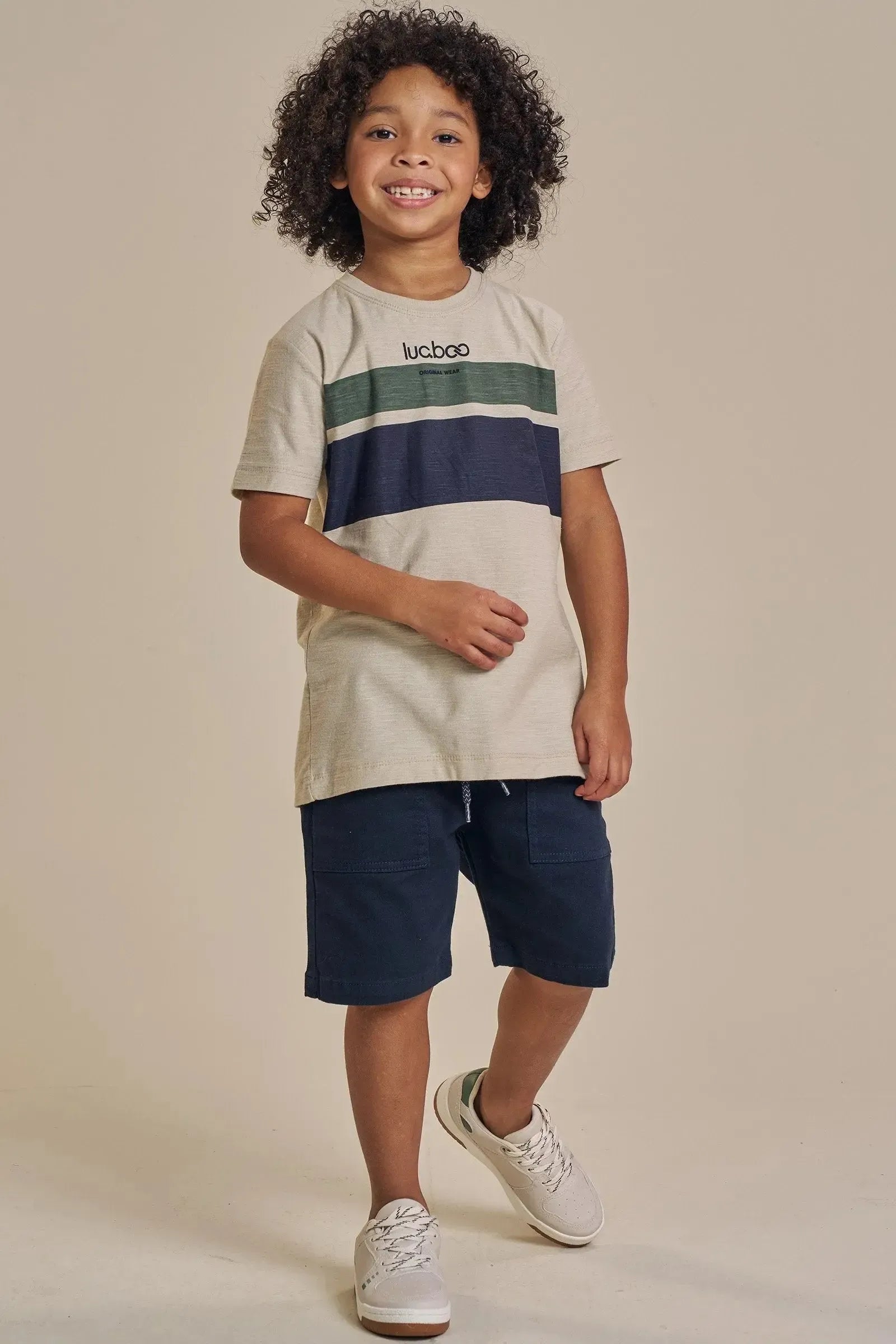 Bermuda em Sarja Stretch com Elastano 93676 LucBoo Infantil Menino