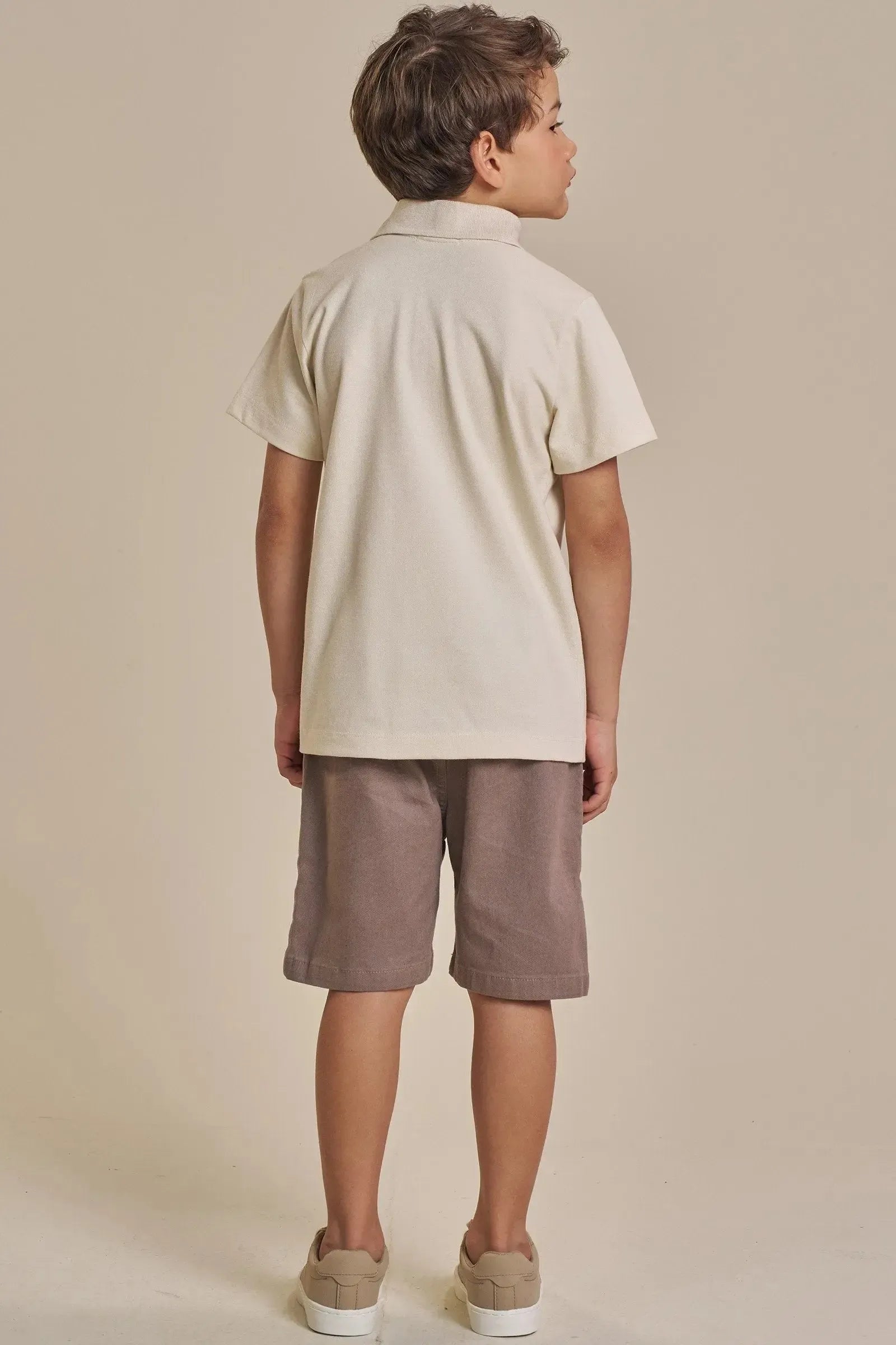 Bermuda em Sarja Stretch com Elastano 93682 LucBoo Infantil Menino