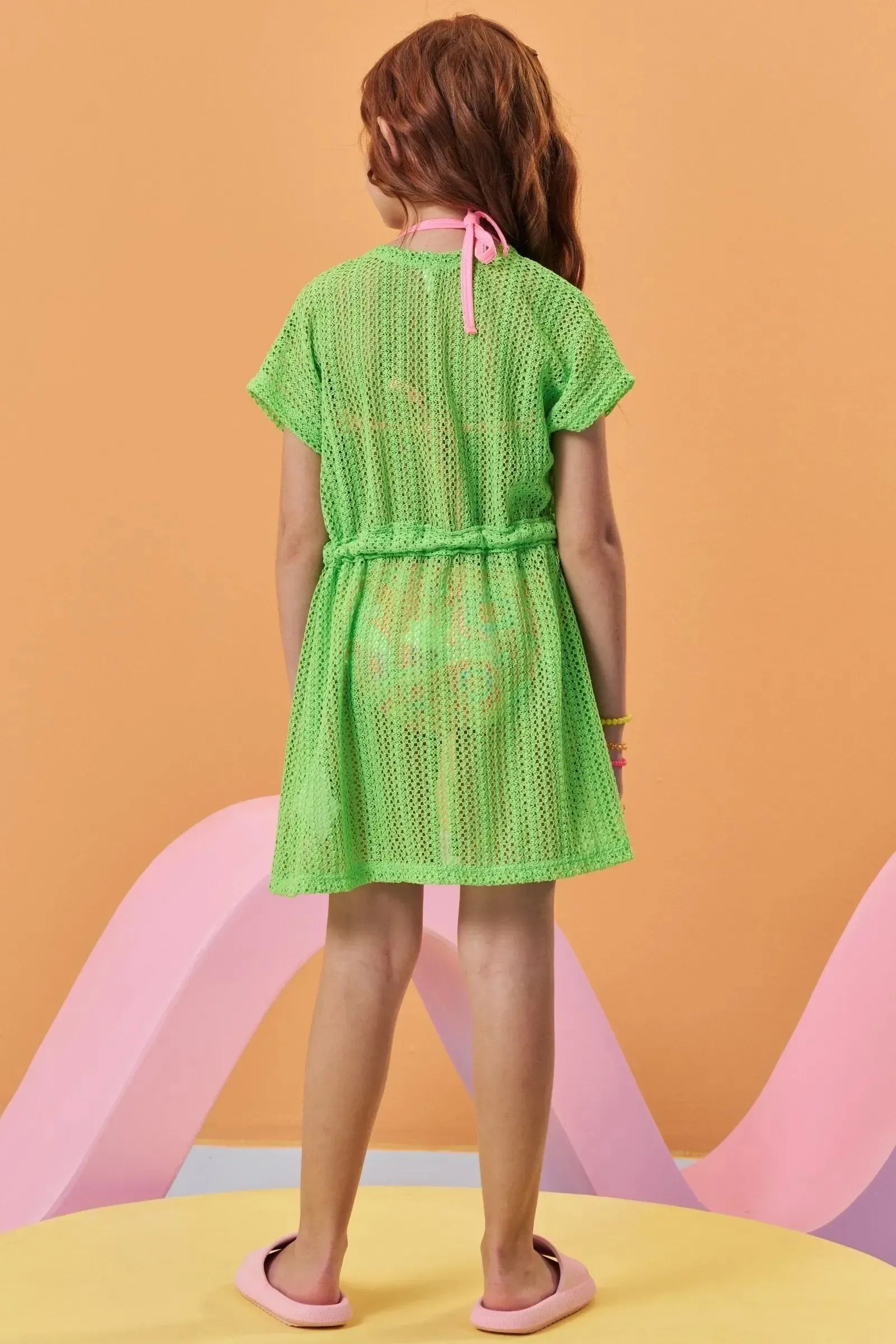 Biquíni em Malha com Proteção UV50+ e Saída de Praia em Malha Tricot 93049 Kukiê Infantil Menina