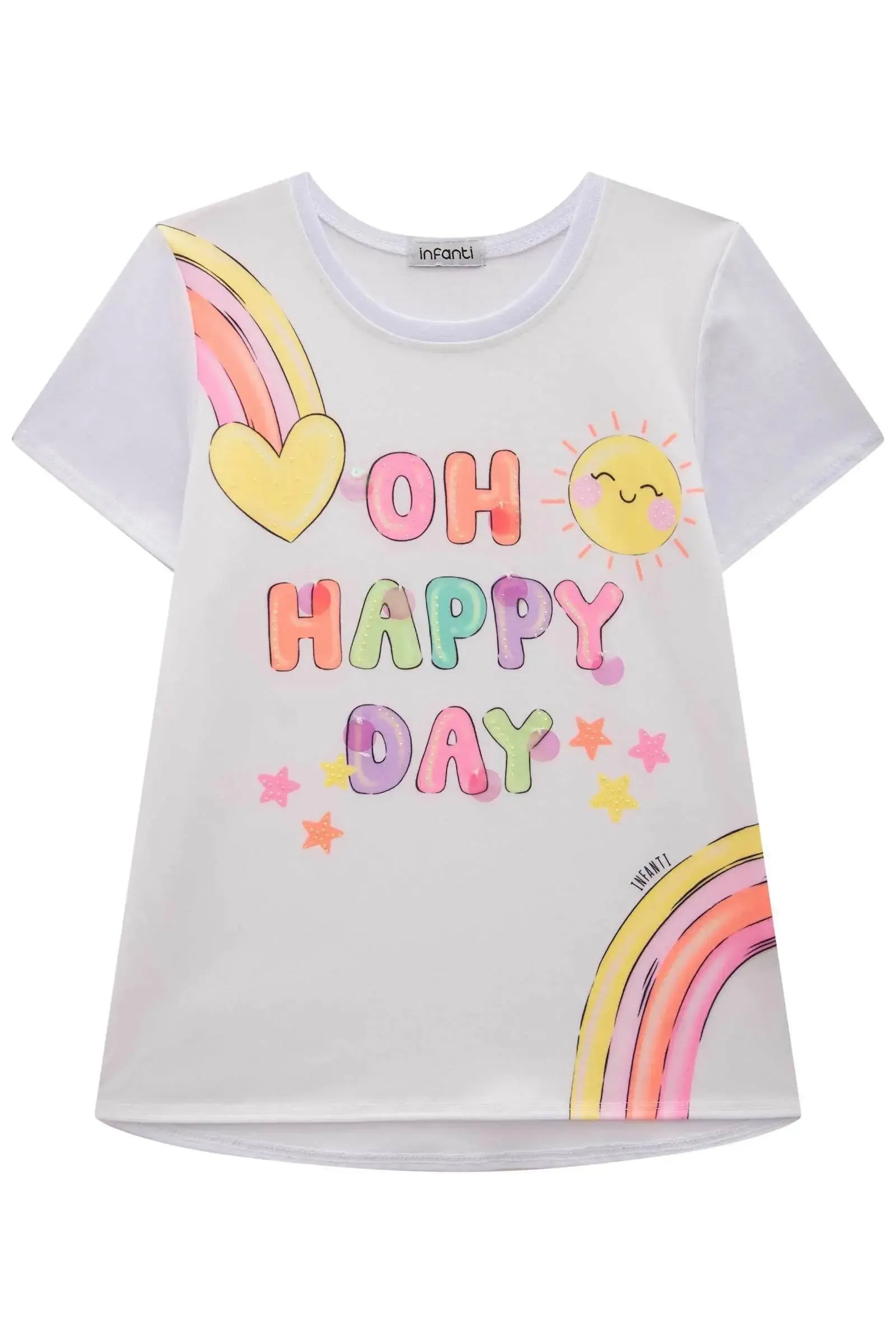 Blusa Alongada em Meia Malha 83012 Infanti Infantil Menina