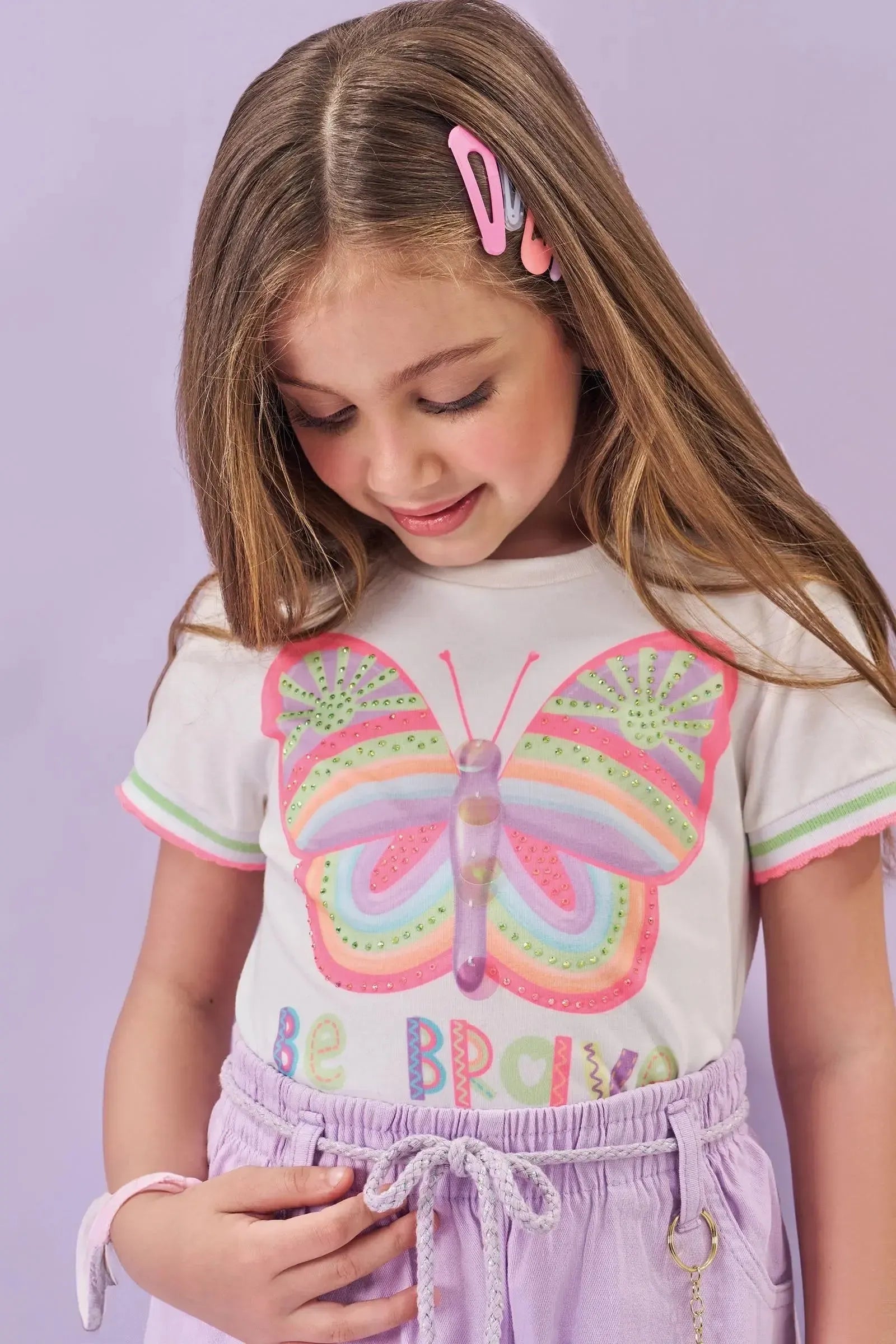 Blusa Alongada em Meia Malha 85273 Kukiê Infantil Menina