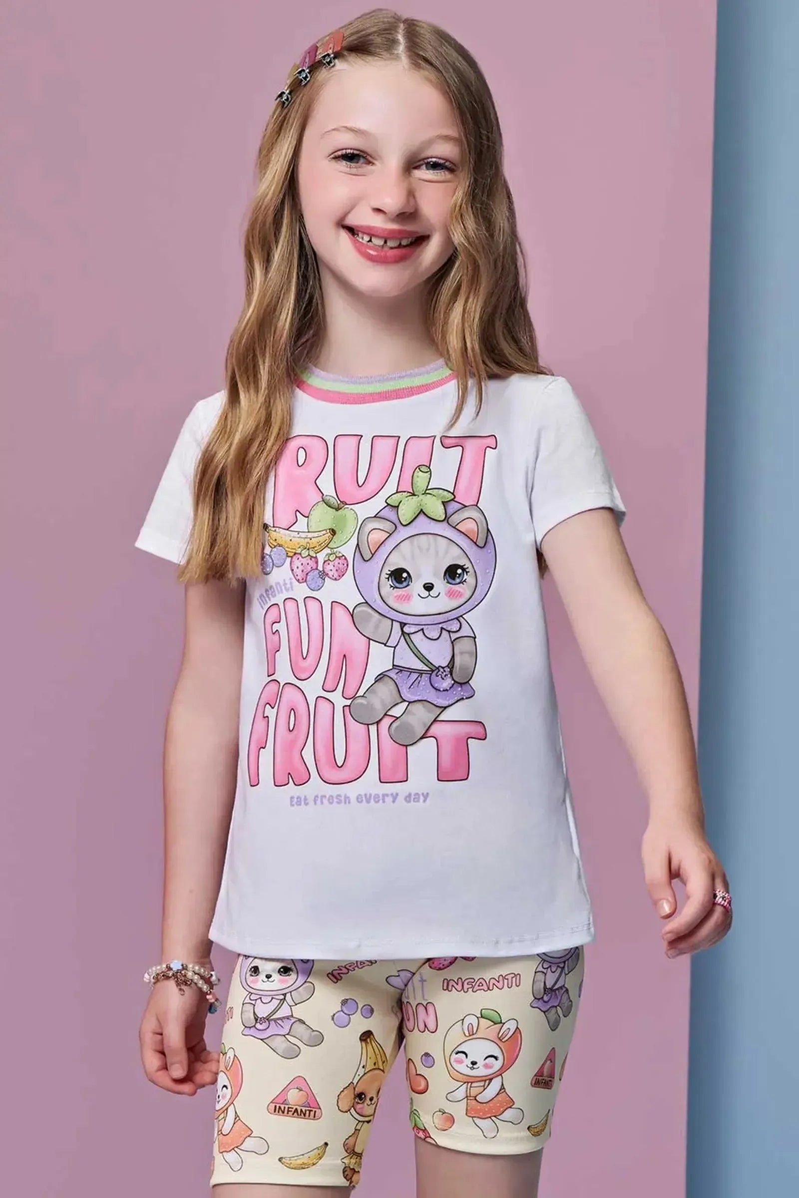 Blusa Alongada em Meia Malha 94916 Infanti Infantil Menina