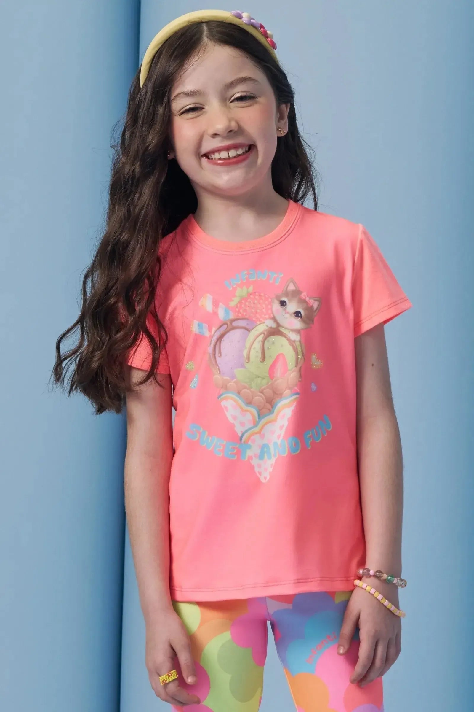 Blusa Alongada em Meia Malha 94917 Infanti Infantil Menina