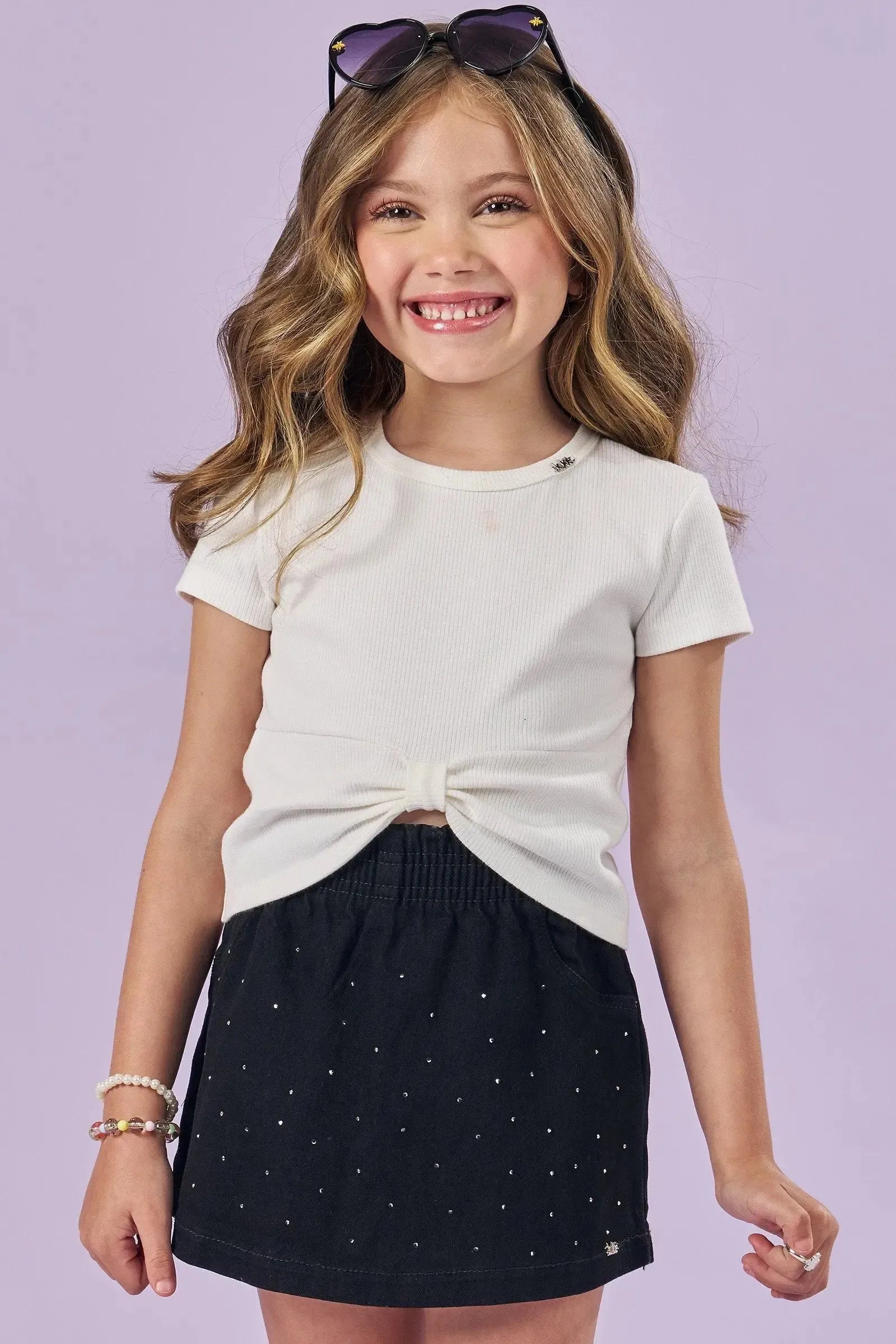 Blusa Boxy em Canelado Liz 82974 Kukiê Infantil Menina