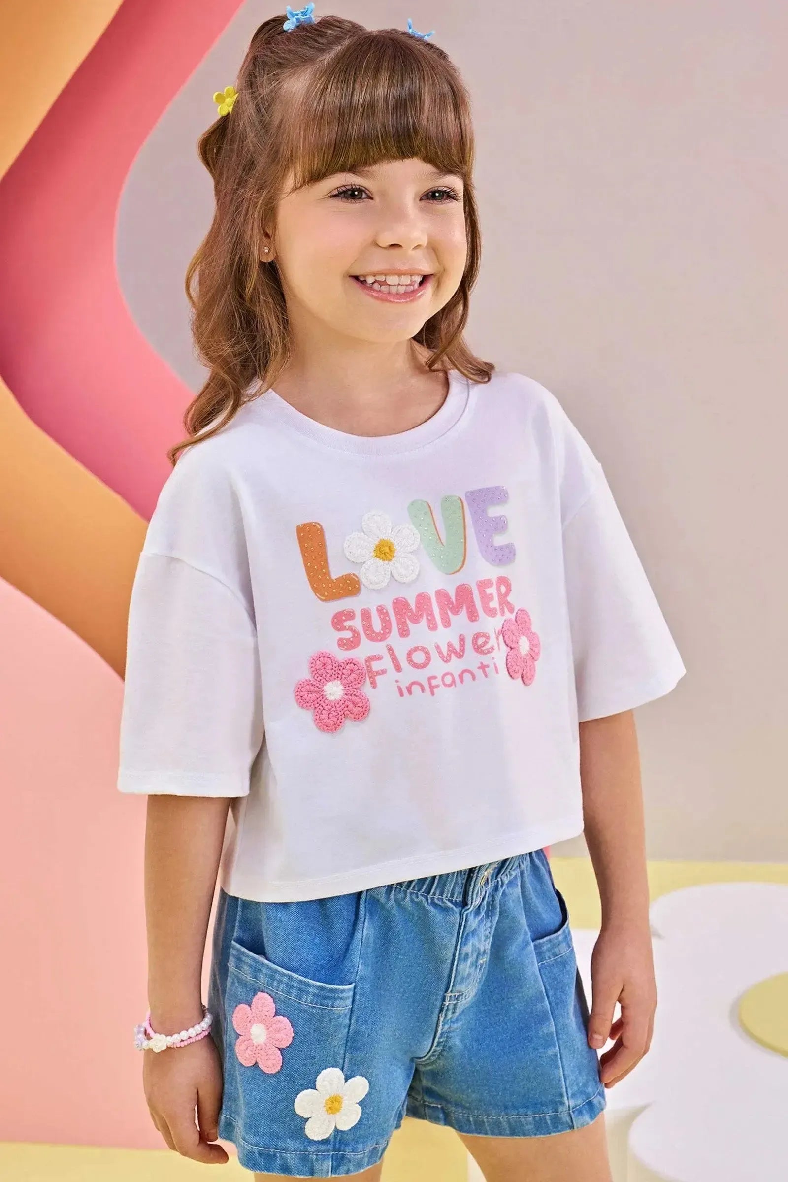 Blusa Boxy em Meia Malha 83018 Infanti Infantil Menina