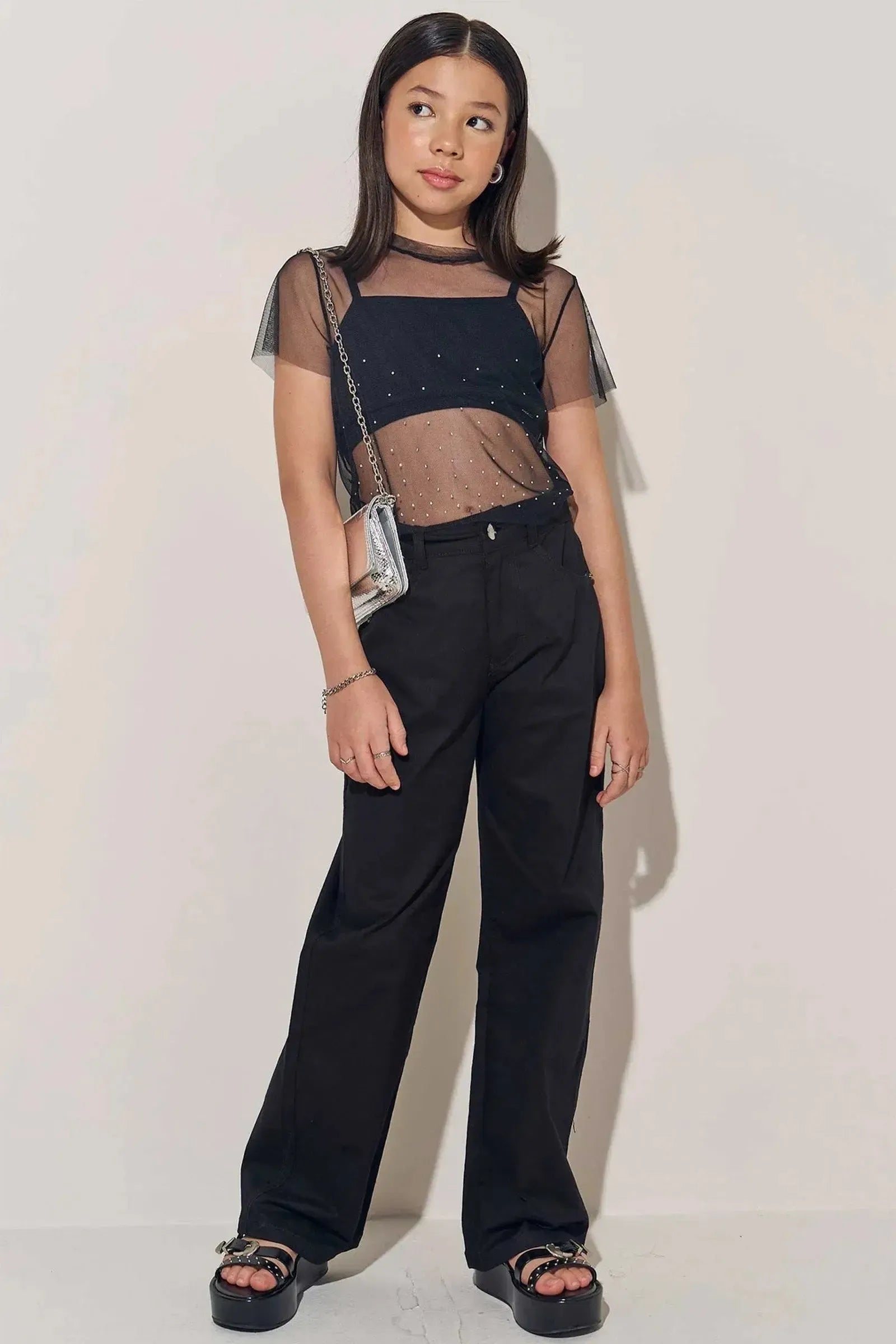 Blusa Boxy em Tule e Top em Cotton 83173 Lilimoon Teen Menina