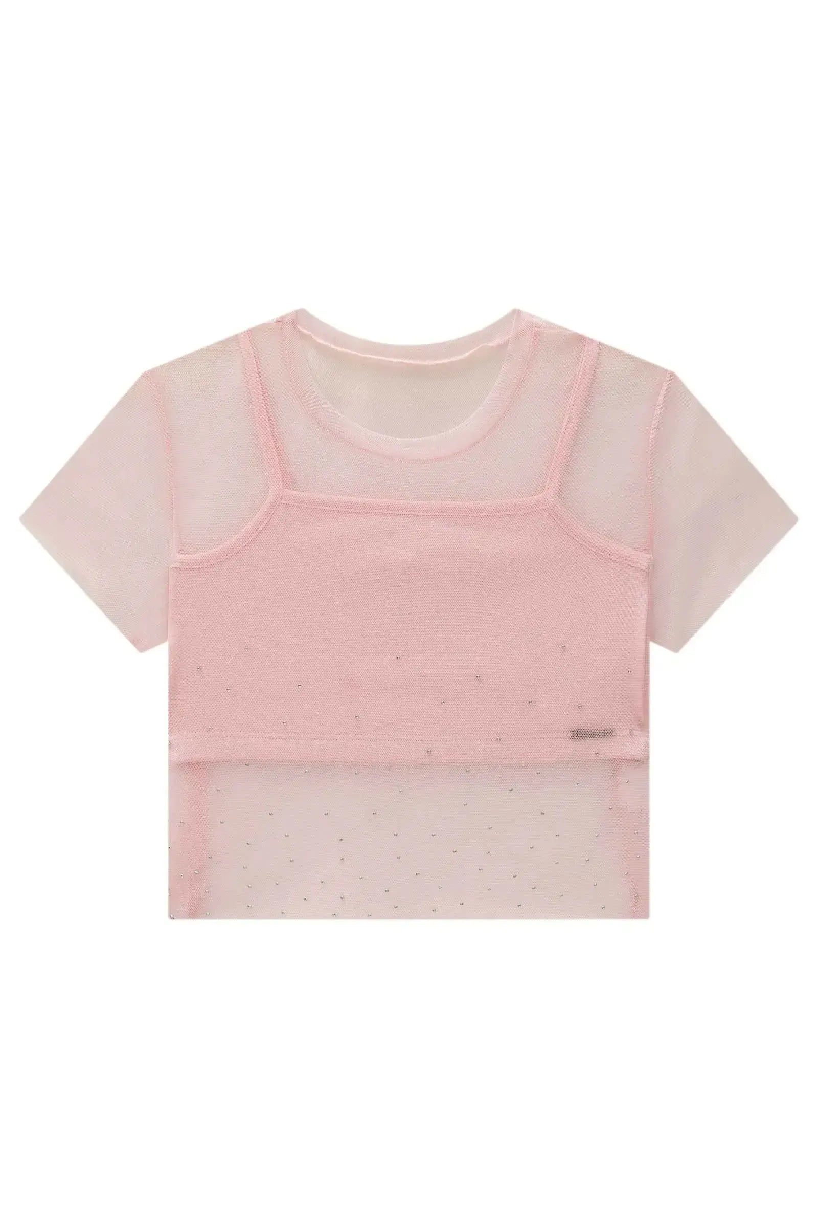 Blusa Boxy em Tule e Top em Cotton 83173 Lilimoon Teen Menina