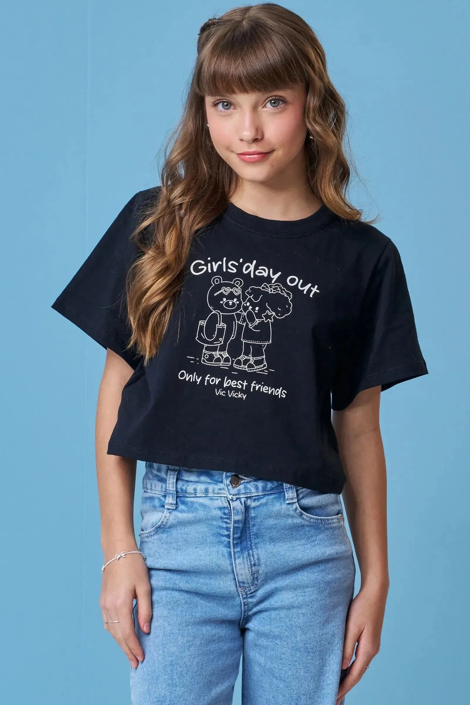 Blusa Boxy Over em Meia Malha 92174 Vic&Vicky Teen Menina