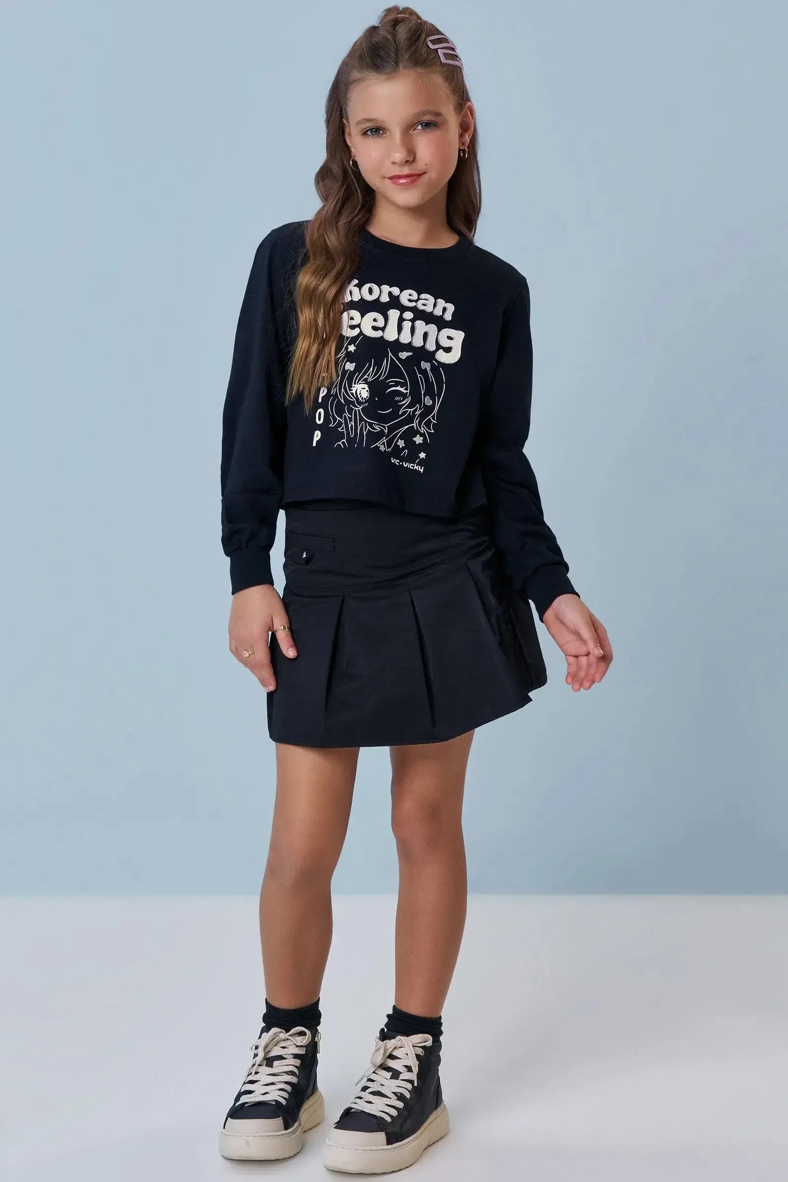 Blusa Boxy Over em Meia Malha 92175 Vic&Vicky Teen Menina